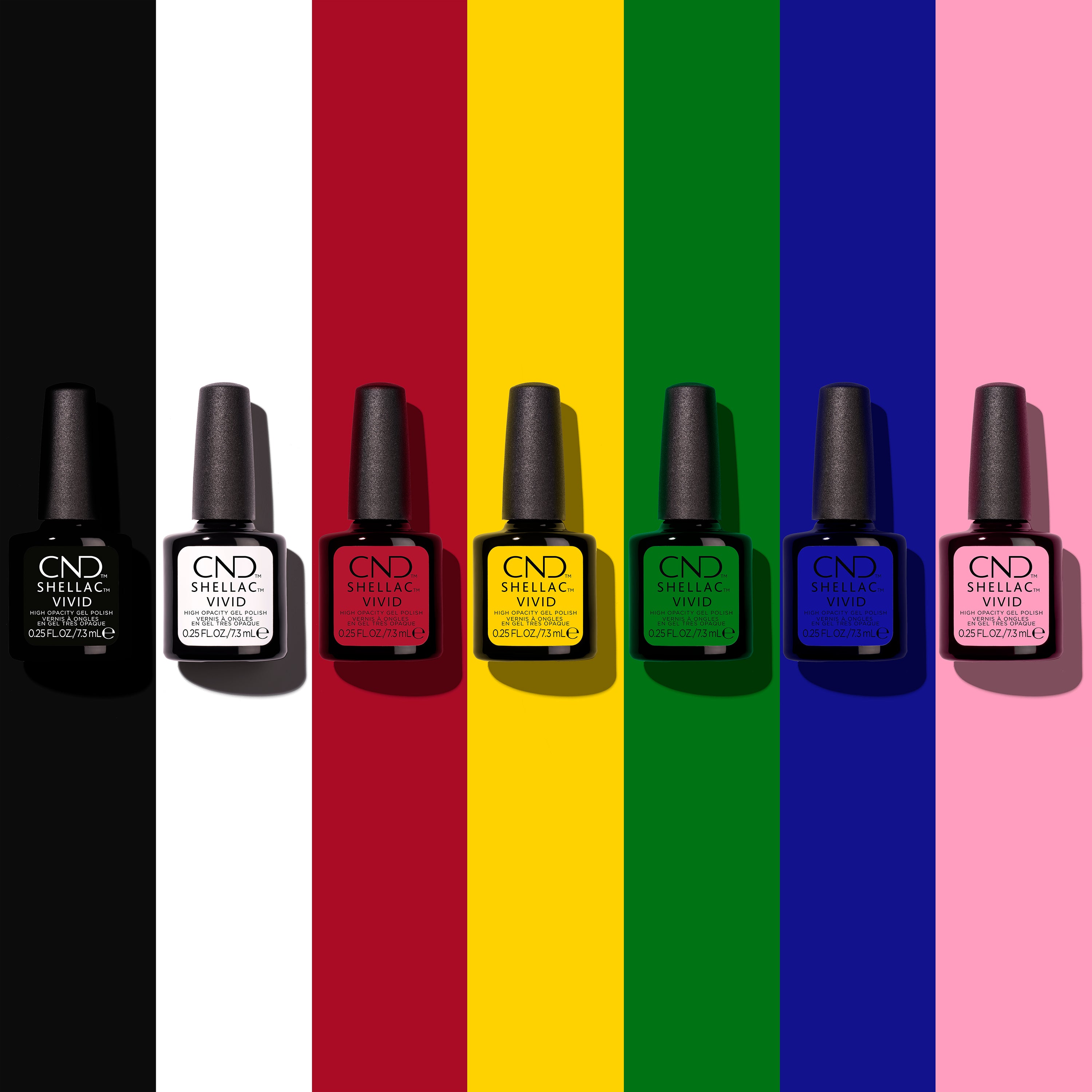 CND Shellac Nail Polish Kit - Vivid Prepack 7 Piece Set for Long-Lasting Gel Manicures at Home or Salon