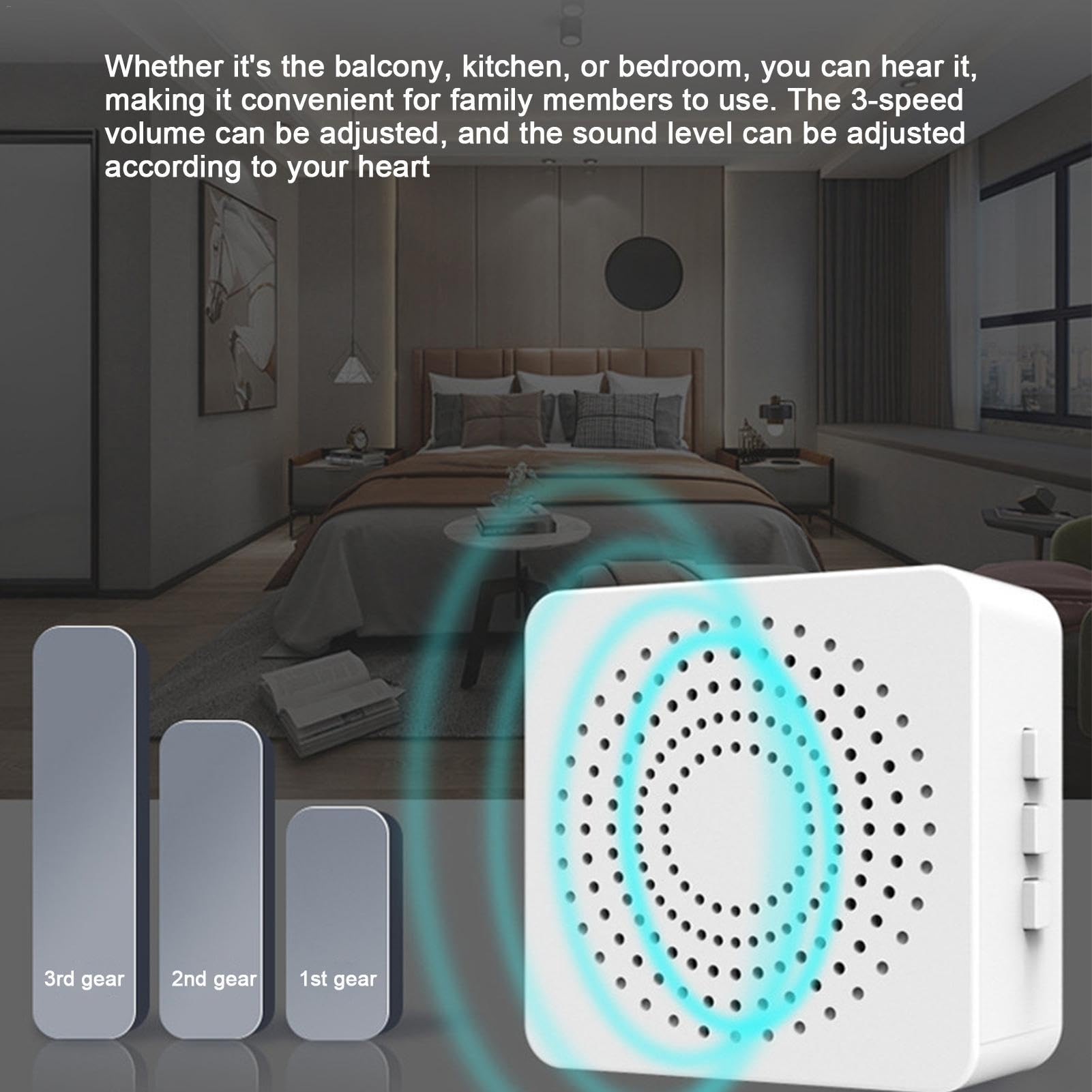 Gungtj Wireless Doorbell Set - Waterproof Home & Office Doorbell System with Easy Installation Kit | Ideal for Houses, Apartments, Business Entrances & Security Alerts