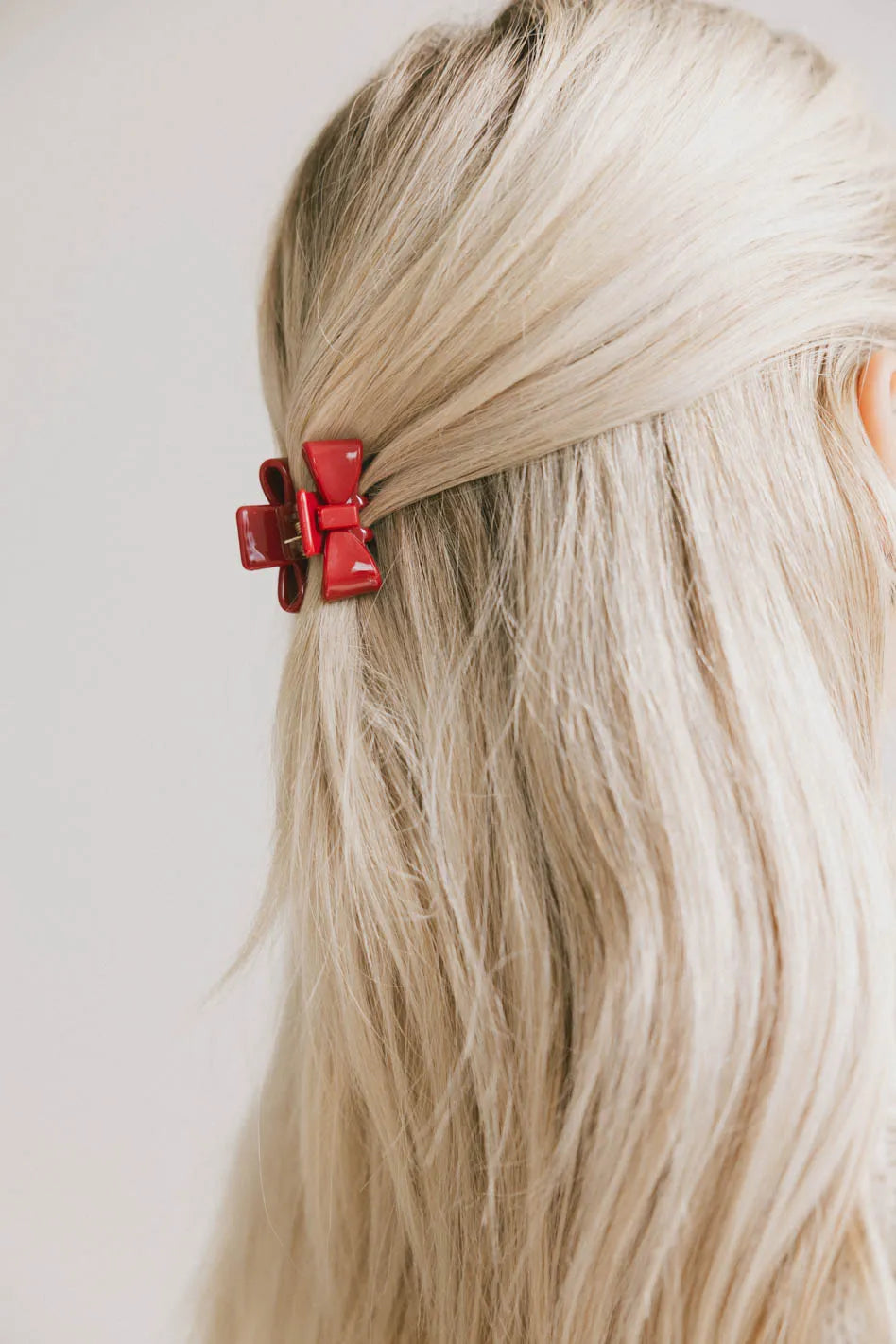 Mini Bow Claw Hair Clip - Red Hair Accessories for Women & Girls, Perfect for Ponytails, Buns & Half-Up Hairstyles
