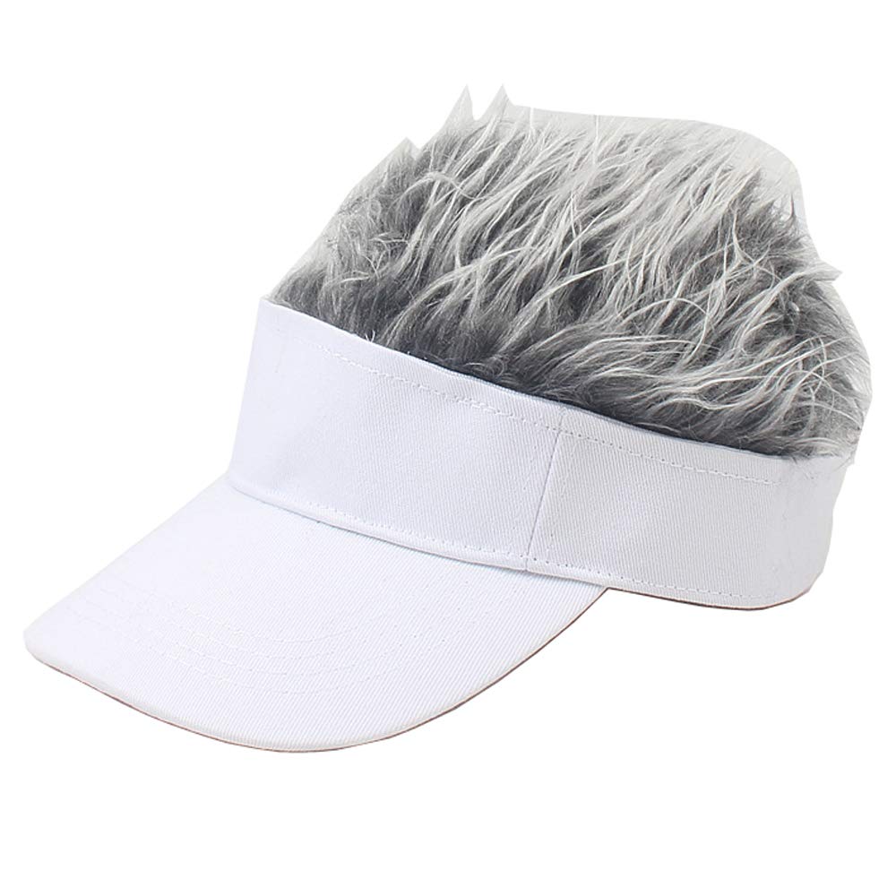 YEKEYI Fake Hair Baseball Cap with Wig - Spiked Hair Cycling Bike Hat for Men, Women & Kids - Perfect for Halloween, Cosplay & Costume Parties