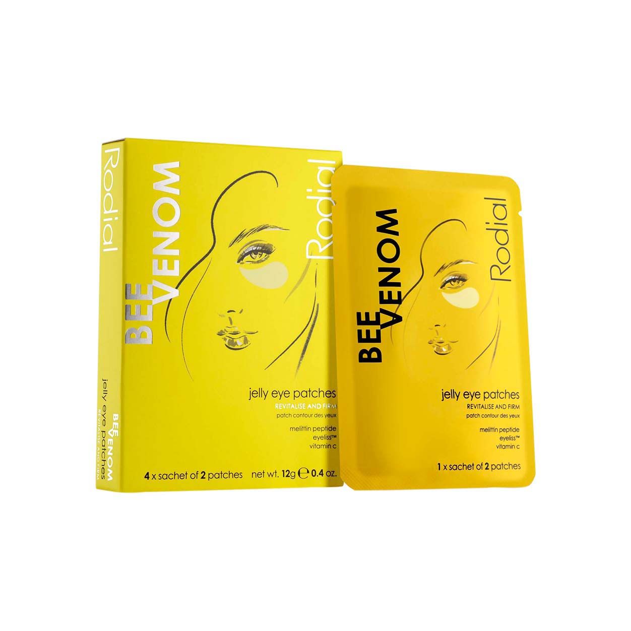 Bee Venom Jelly Eye Patches for Dark Circles & Puffiness - Soothing Under Eye Gel Mask for Wrinkles & Fine Lines - Perfect for Skincare Routine & Travel