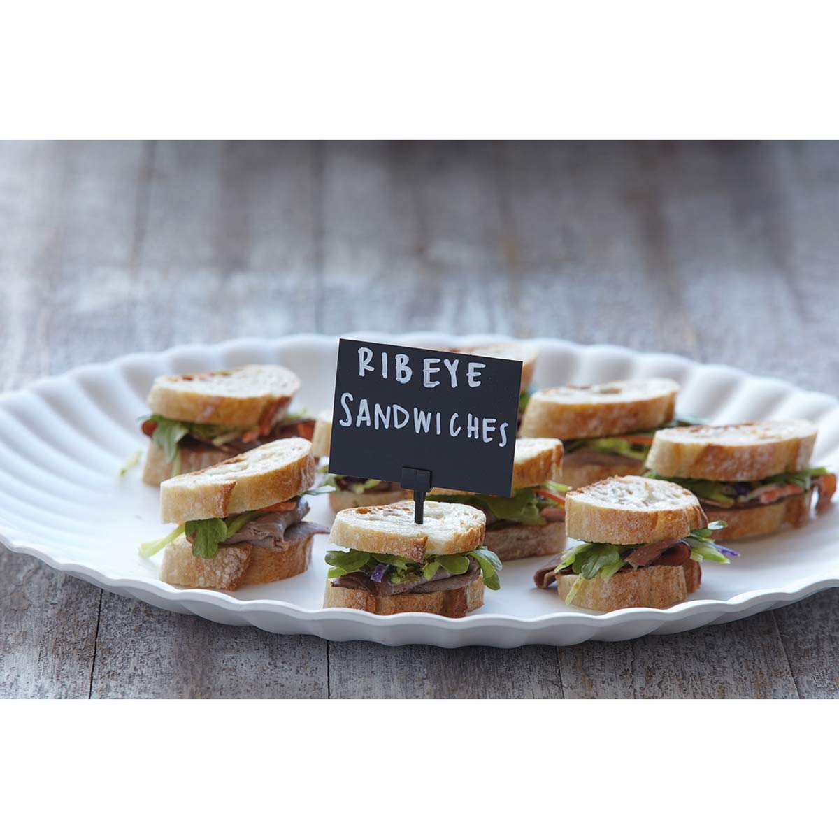 American Metalcraft TAGHLDBL Mini Chalkboard Card Holders - Pack of 20 for Restaurant Menu Displays, Retail Pricing Signs & Party Table Place Cards
