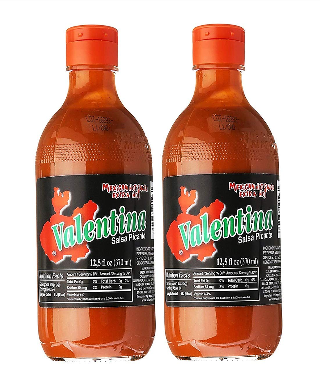 Valentina Salsa Picante Mexican Hot Sauce Extra Hot (2 Pack, 25oz Total) - Authentic Spicy Flavor for Tacos, Nachos, Wings & Mexican Dishes