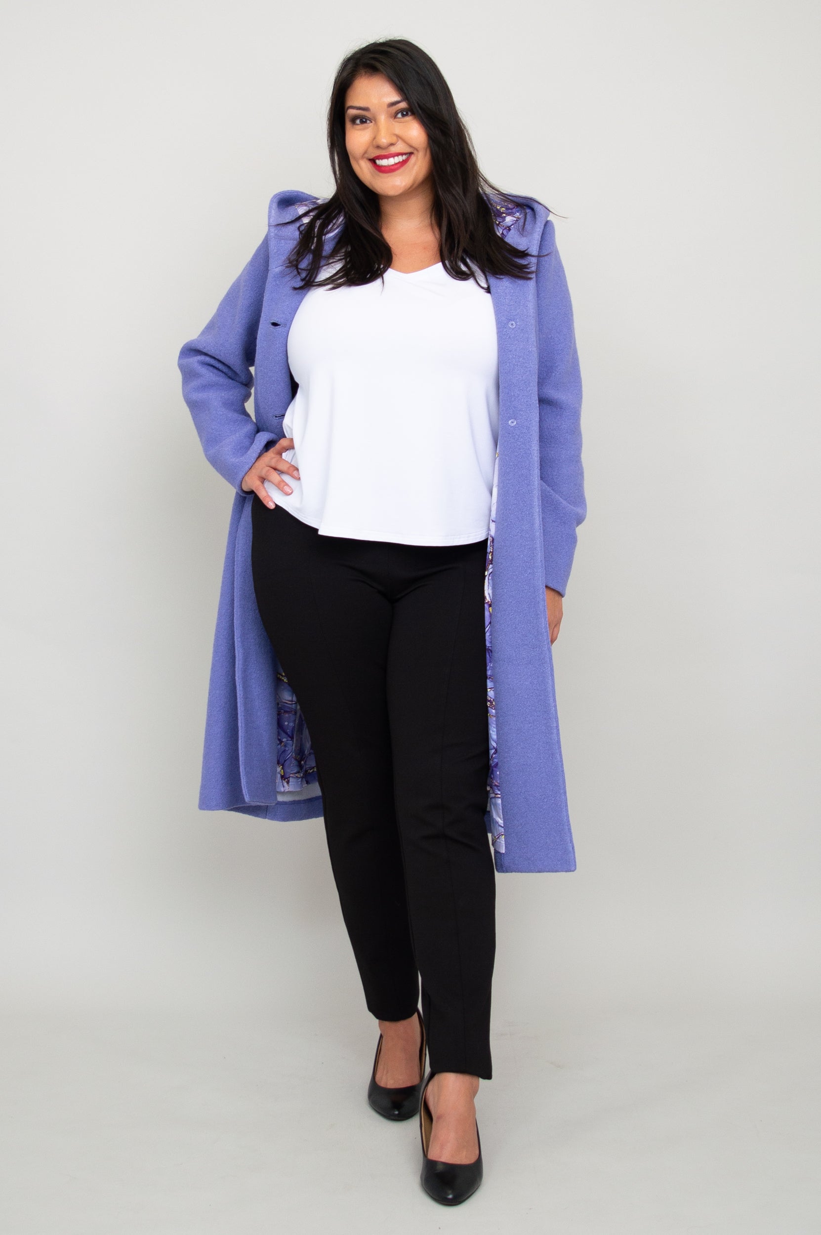 Stylish Britt Coat in Amethyst - Premium Boiled Wool Jacket for Women | Perfect for Fall & Winter Fashion, Office Wear, and Outdoor Activities