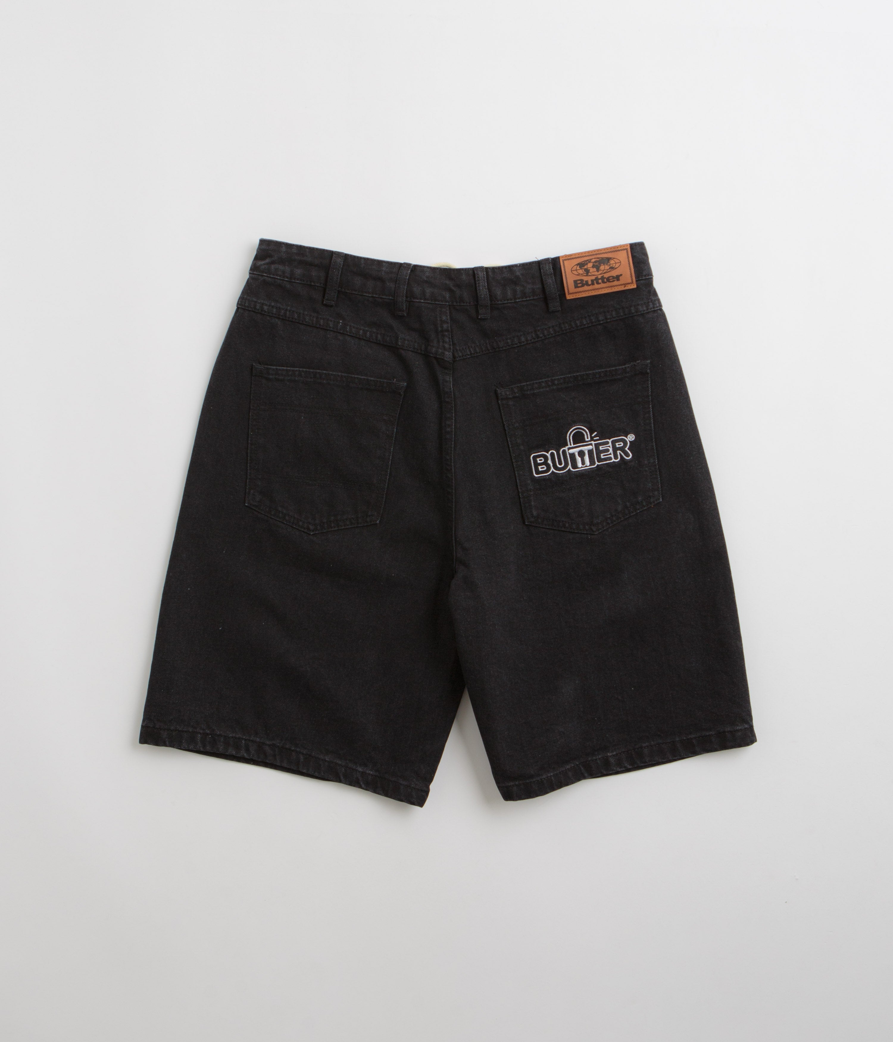 Butter Goods Lock Denim Shorts for Men - Flat Black Washed Denim Shorts | Casual Streetwear, Summer Fashion, Outdoor Activities