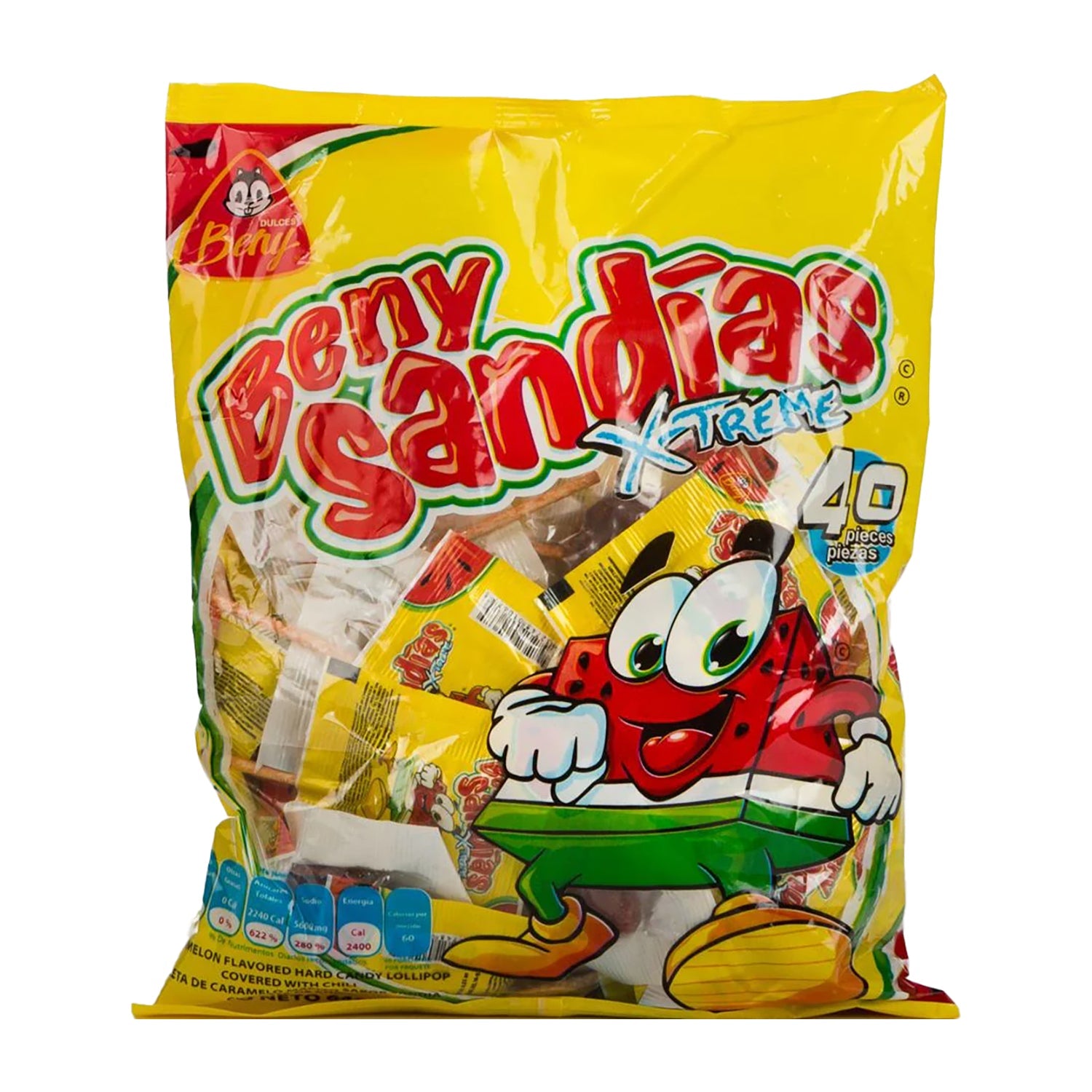 Beny Que Extreme Watermelon Candy | 40 Count Bag | Sweet Treats for Parties, Gifts & Movie Nights