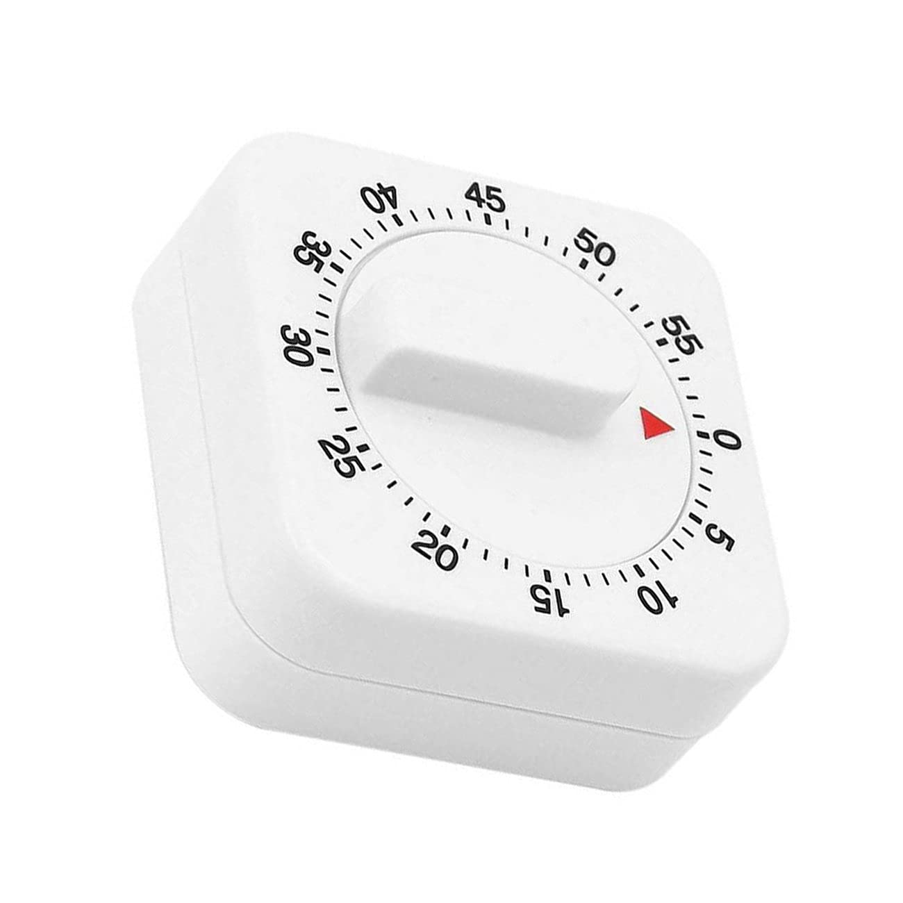 60-Minute Portable Mechanical Kitchen Timer - Countdown Alarm for Cooking, Baking & Meal Prep | Compact White Cooking Tool for Home & Professional Kitchens