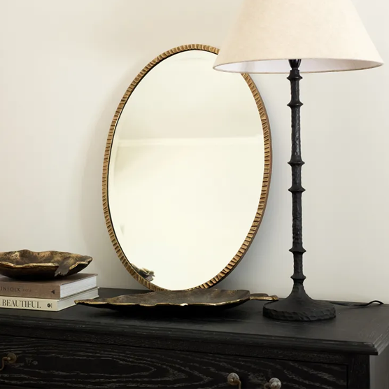 Marriette Oval Mirror - Elegant Wall Decor for Living Room, Bedroom & Bathroom | Vintage Style Framed Mirror for Home & Office Decor