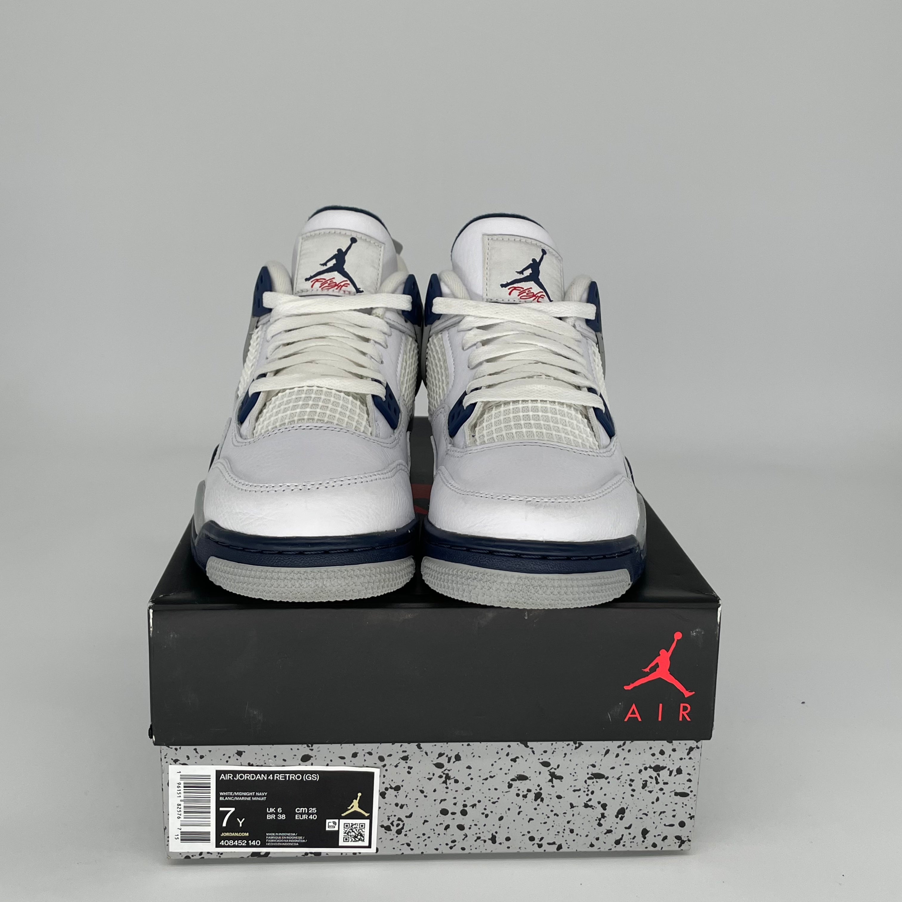 AIR JORDAN 4 MIDNIGHT NAVY Sneakers for Men & Women - Size 7Y (408452-140) - Perfect for Basketball, Casual Wear & Street Fashion