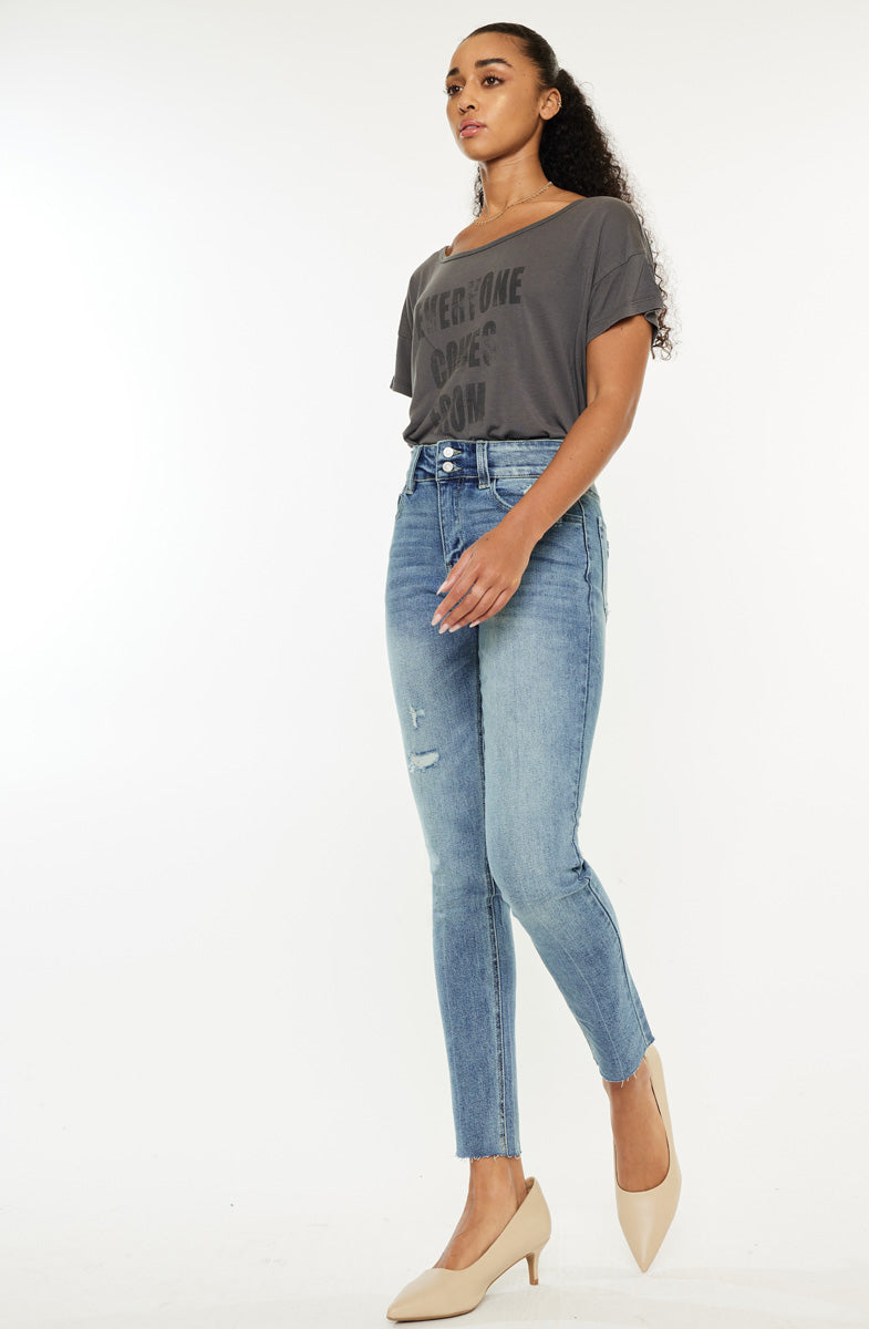 Carson High Rise Cigarette Leg Jeans for Women - Slimming Stretch Denim Pants | Perfect for Work, Casual Outfits & Night Out