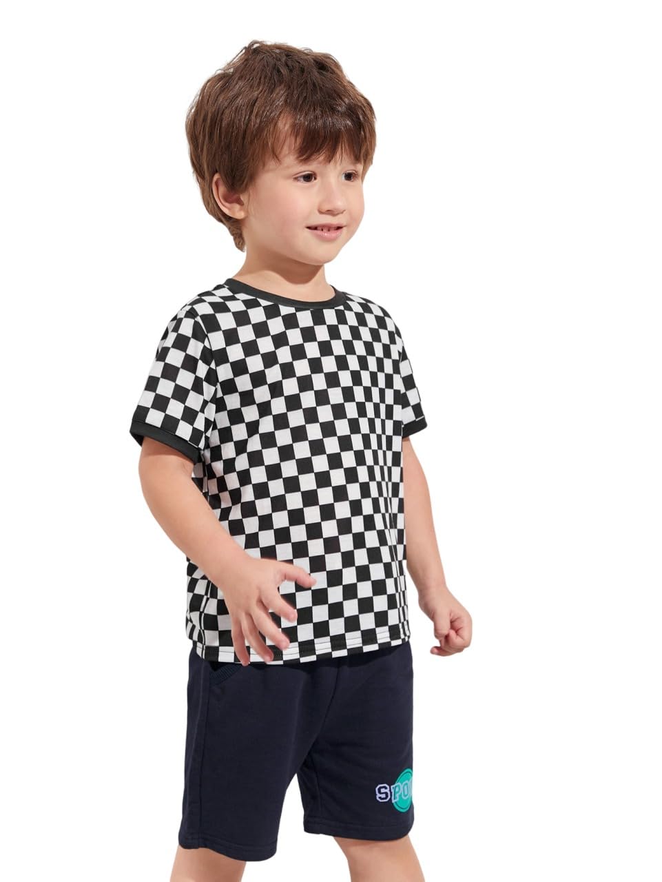 WDIRARA Boys' Plaid Short Sleeve T-Shirt - Soft Cotton Checkered Top for Toddlers (1-5 Years) | Casual Playwear, Preschool Outfits & Family Photos