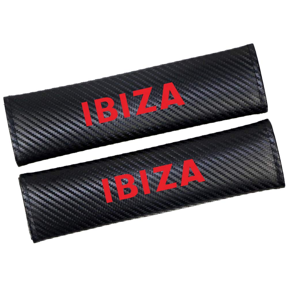 AIPOLE Carbon Fiber Car Seat Belt Shoulder Pads - Comfortable Seat Belt Padding for Seat Ibiza - 2PCS Auto Interior Accessories for Driving, Travel & Road Trips