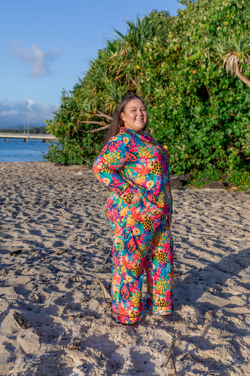 Kasey Rainbow Sundown LS Shirt & Pant Sleepwear Set - Cozy Matching Pajamas for Women | Perfect for Lounging, Sleepovers & Relaxing at Home