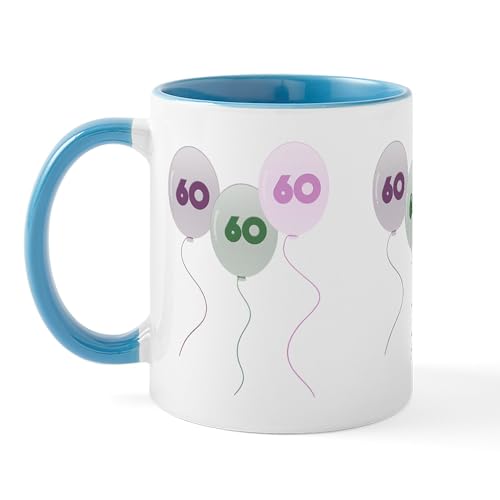 White/Blue Inside - 60Th Birthday Balloons Mug