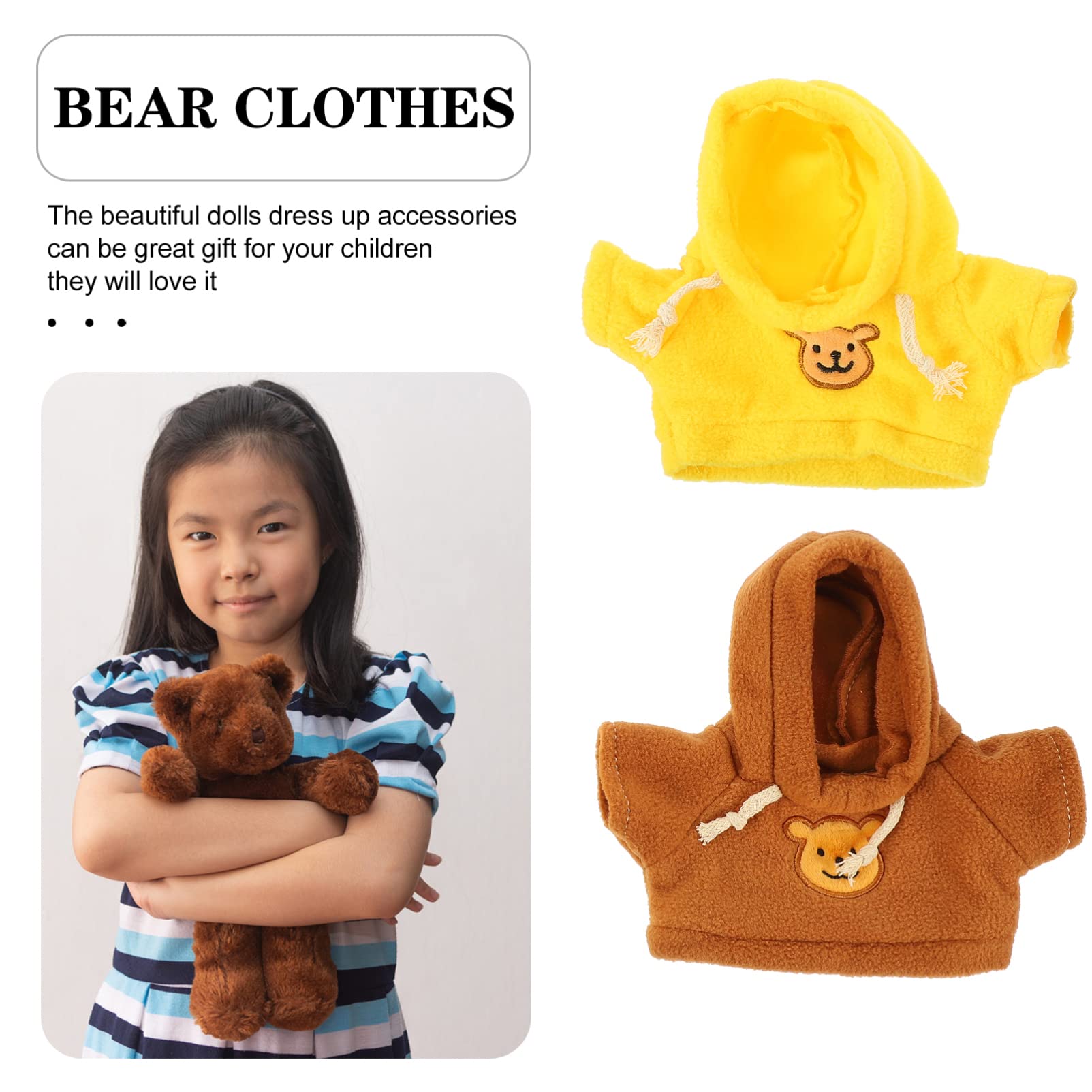 2pcs Plush Doll Clothes for Kids & Stuffed Animals - Cute Bear & Dog Outfits for Decor