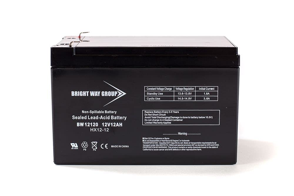Bright Way 12V 12AH Replacement Battery for Currie E-Folder Electric Bike & F2 Electric Scooter - Long-Lasting Power for Commuting, Leisure Rides, and Urban Travel