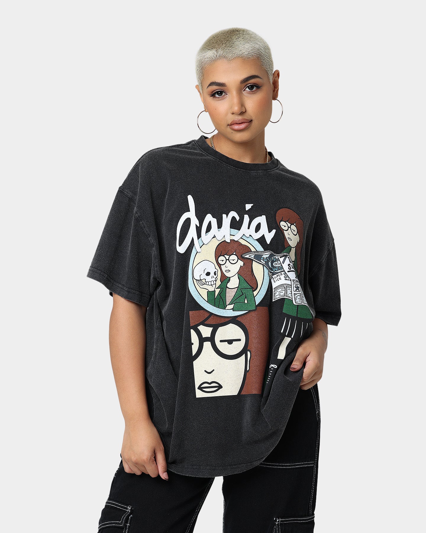 Premium Vintage T-Shirt by American Thrift & Daria Daria - Classic Black Retro Tee for Casual Wear, Street Style & Vintage Fashion Lovers