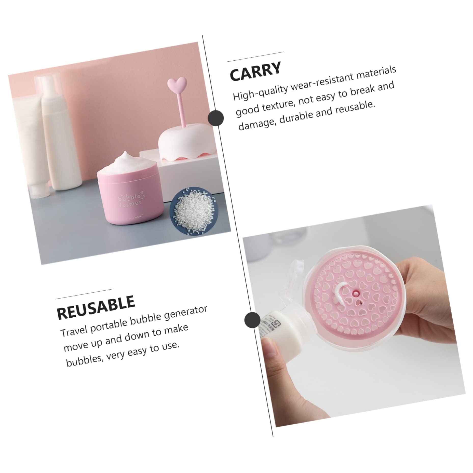 Pink Foam Shampoo Bottle - Mini Foamer for Face & Hair Care, Travel-Friendly
