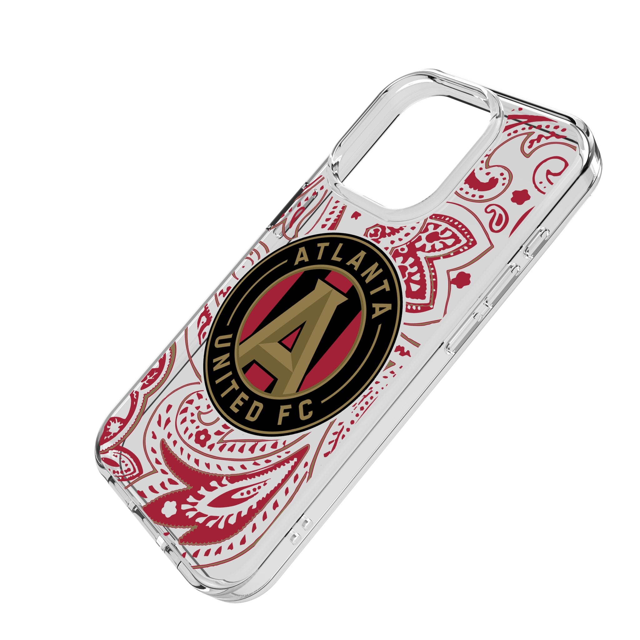 Atlanta United FC Paisley Clear Phone Case for Apple iPhone 14/13/12/11 Pro Max - Slim Protective Cover with Team Logo - Perfect for Fans, Game Days & Everyday Use