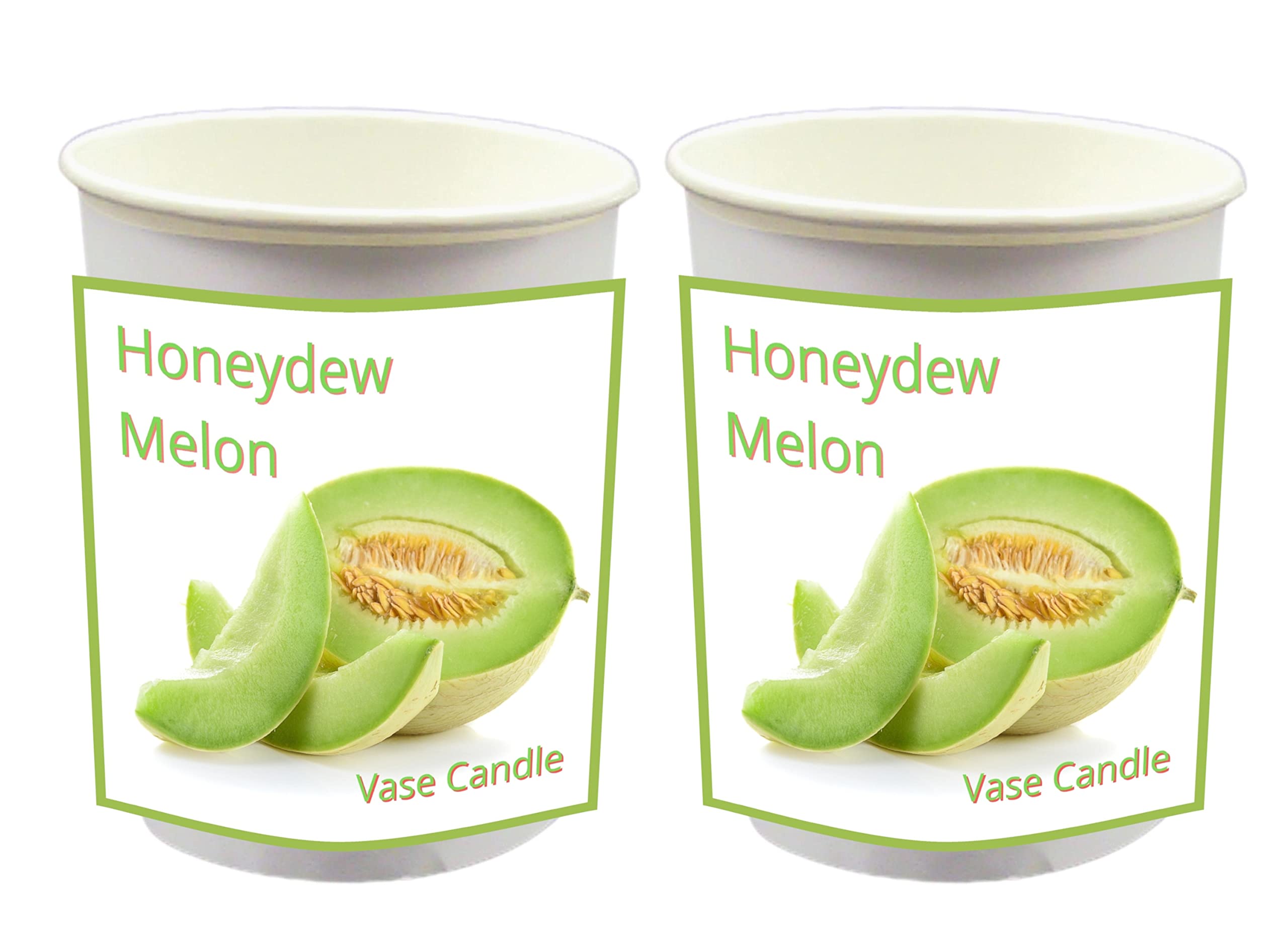 Honeydew Melon Scented Candle - Fresh Cucumber & Juicy Melon Aroma, Soy Wax Vase Candle for Home Decor, Relaxation & Romantic Ambiance (Clear Glass)