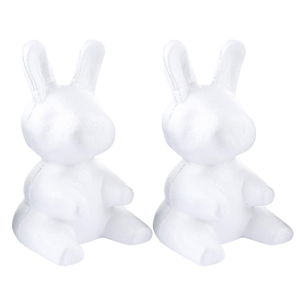 EXCEART 2pcs 38cm Styrofoam Rabbit Moulds for DIY Crafting, Christmas Decorations, Flower Arranging, Wedding Centerpieces, Kids Art Projects, and Holiday Home Decor