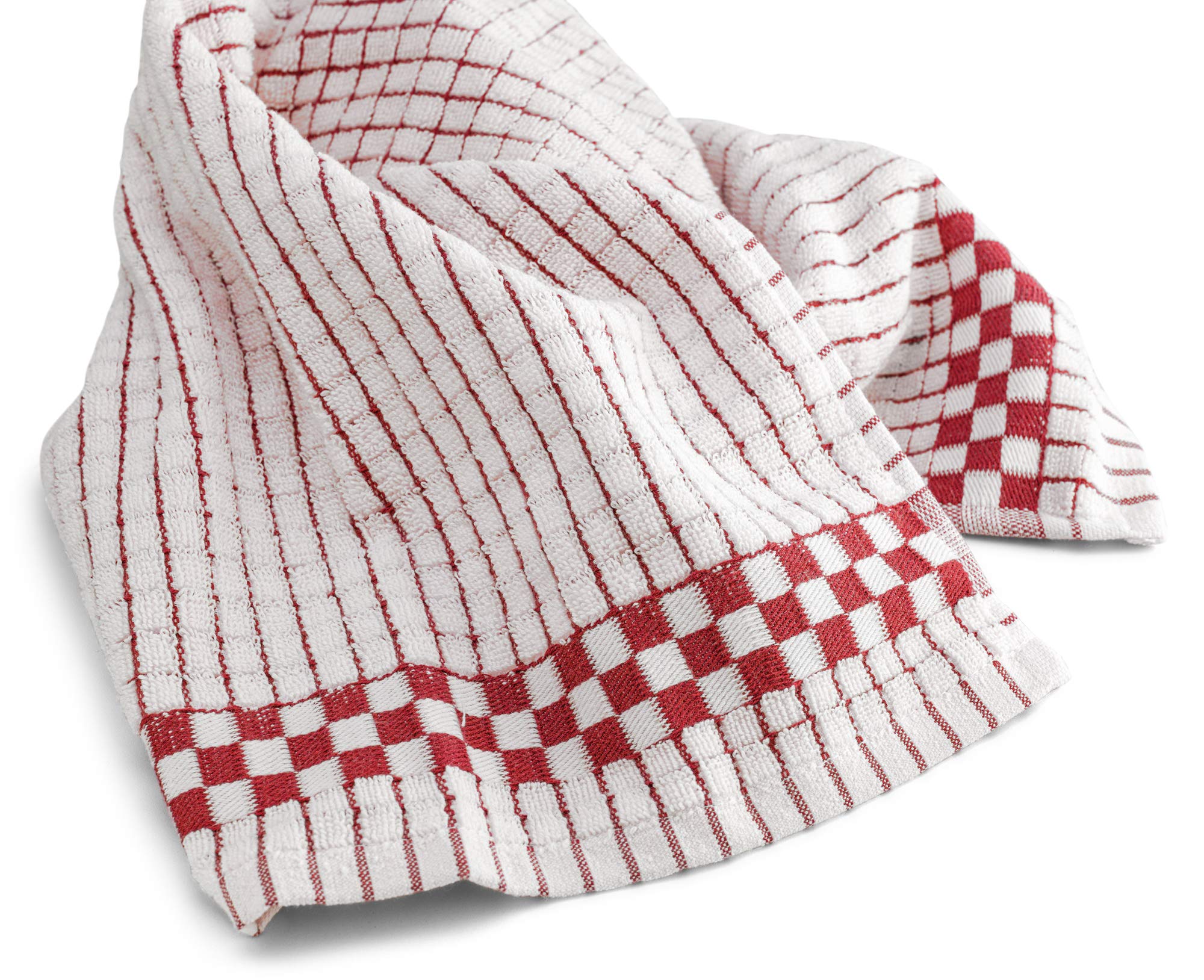 Premium XLNT Red Kitchen Towels (9 Pack) - 100% Cotton Dish Towels | Super Absorbent & Durable Dishcloths for Cleaning, Drying & Scrubbing | Quick-Drying Washcloths for Kitchen, Dining & Tea Time | Multipurpose Hand Towels Set for Everyday Use