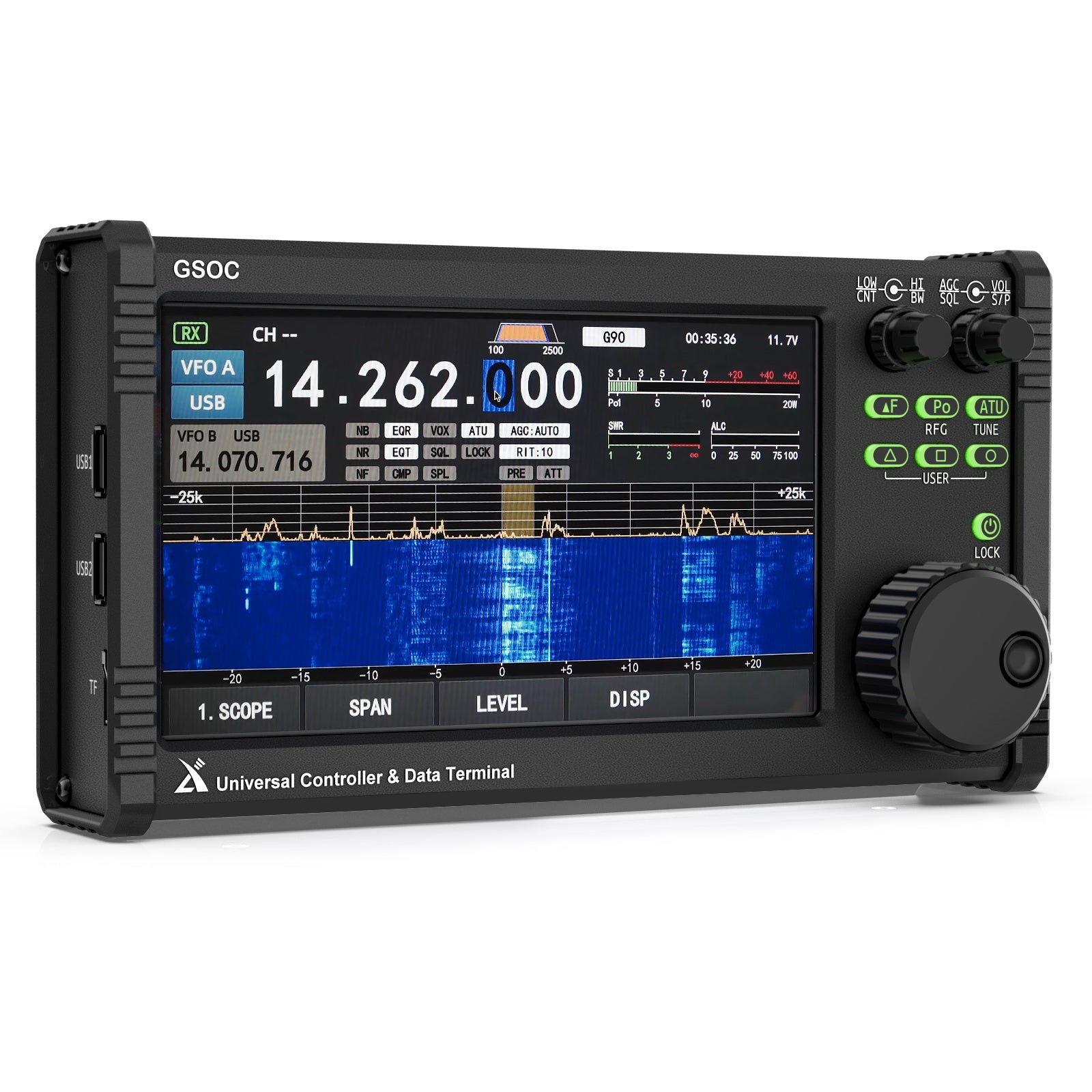 Xiegu GSOC Remote Controller with Touch Screen - Spectrum & Waterfall Display for Ham Radio Enthusiasts | Perfect for Field Operations and Remote Monitoring