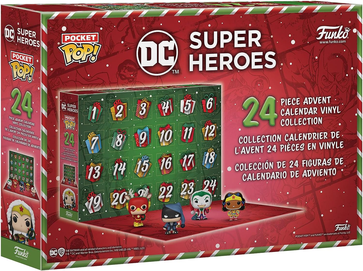 2023 DC Super Heroes Funko Pop! Advent Calendar - Christmas Countdown Gift for Kids & Collectors - Perfect for Holiday Decor & Daily Surprises