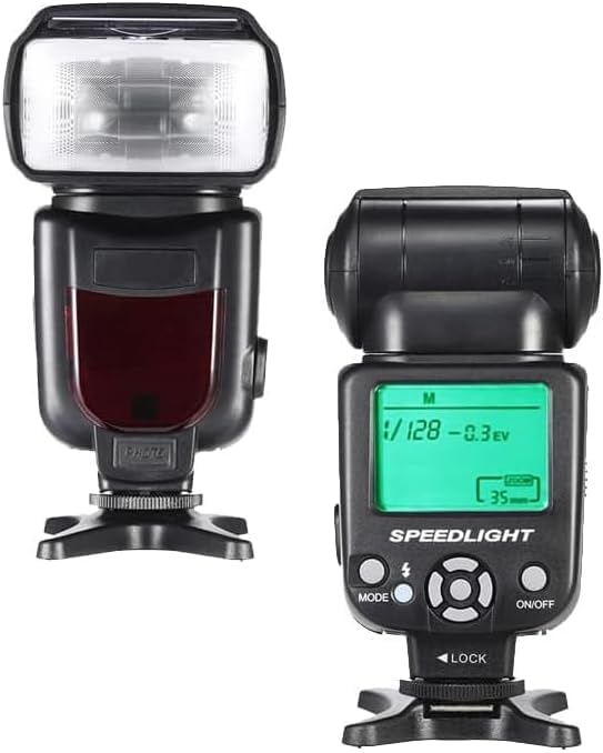 Sony Alpha 7R II Compatible Speedlite Flash with LCD Display - Professional DSLR Camera Flash for Wedding, Portrait & Night Photography