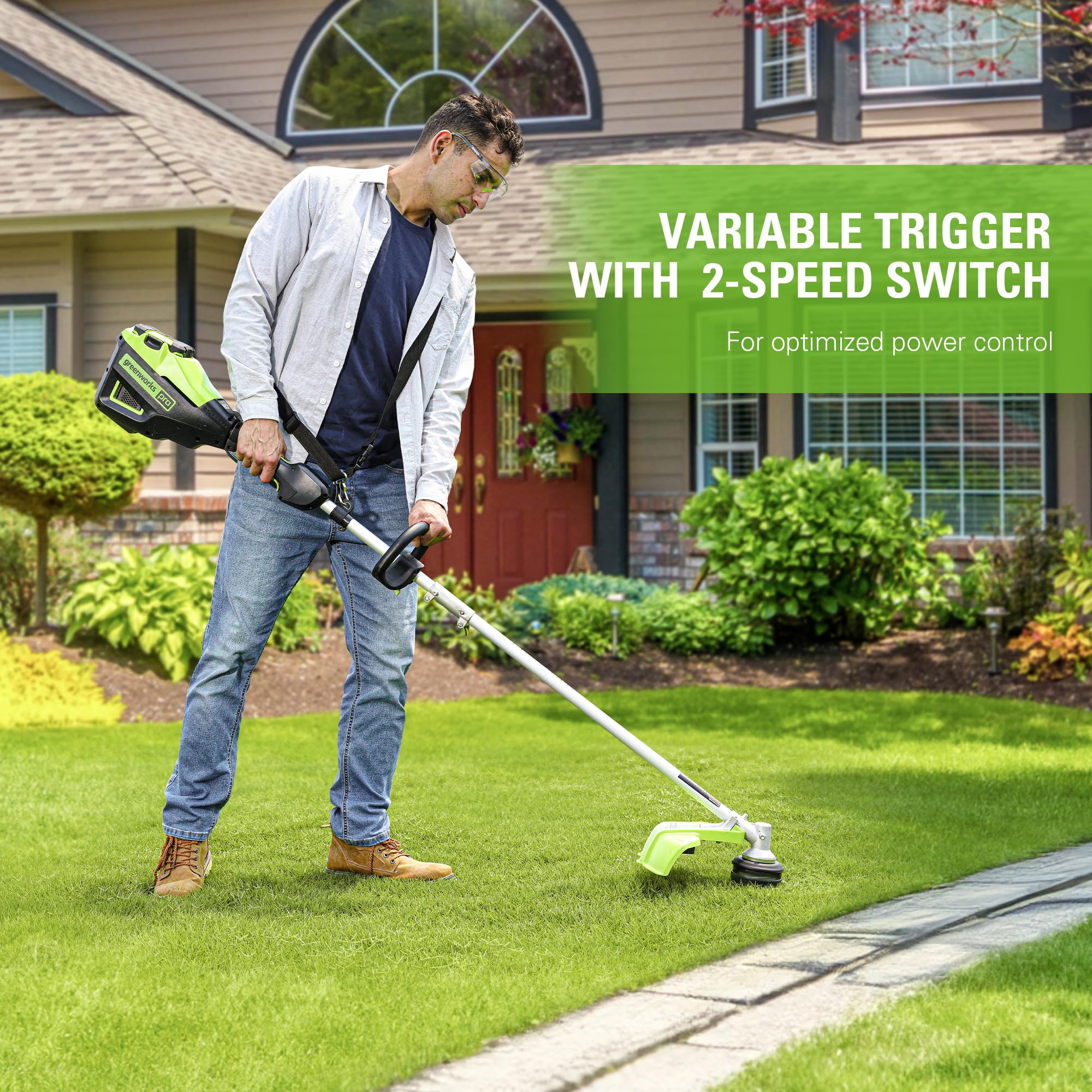 Greenworks Pro 80V 16-Inch Brushless Cordless String Trimmer with 2.5Ah Battery & Fast Charger - Attachment Capable Lawn Tool for Professional Landscaping & Yard Maintenance