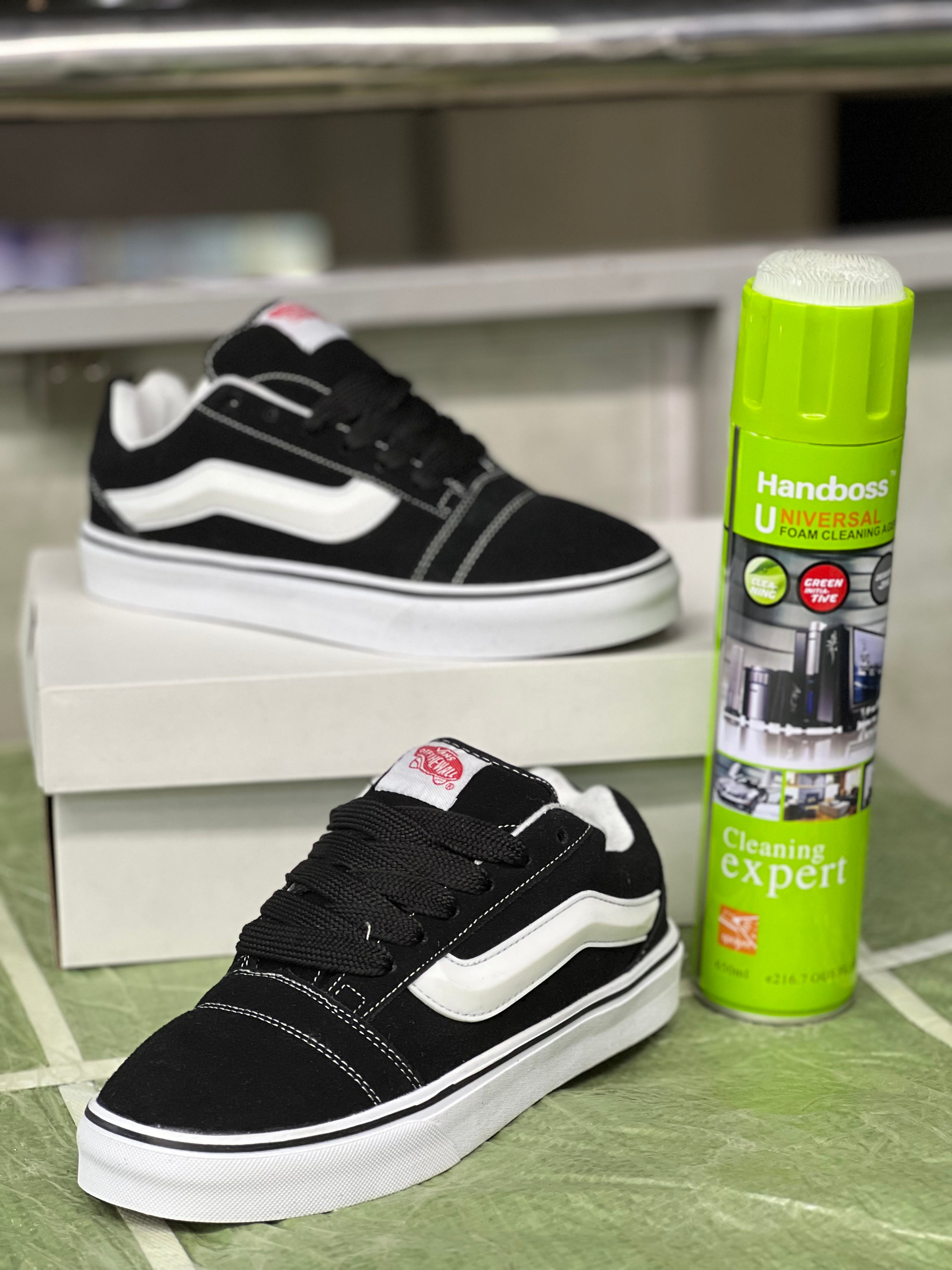 VANS KNU SKOOL Sneakers for Men & Women - Classic Black & White Skate Shoes | Comfortable & Durable for Casual Wear, Street Style & Skateboarding