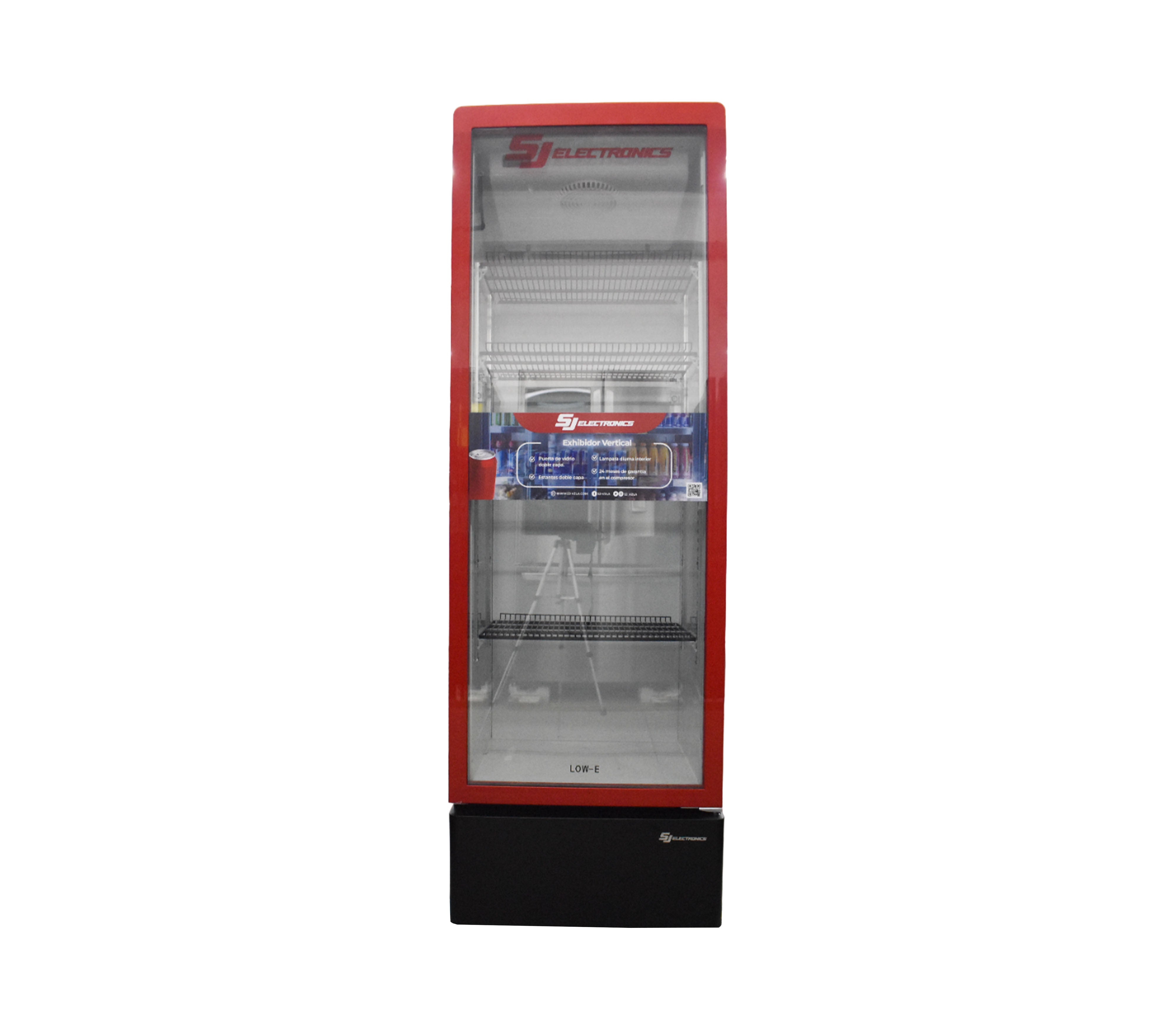 215L Vertical Display Freezer with Lock - SJ 215 Commercial Refrigerator for Restaurants, Grocery Stores & Retail Use - SJ Electronics