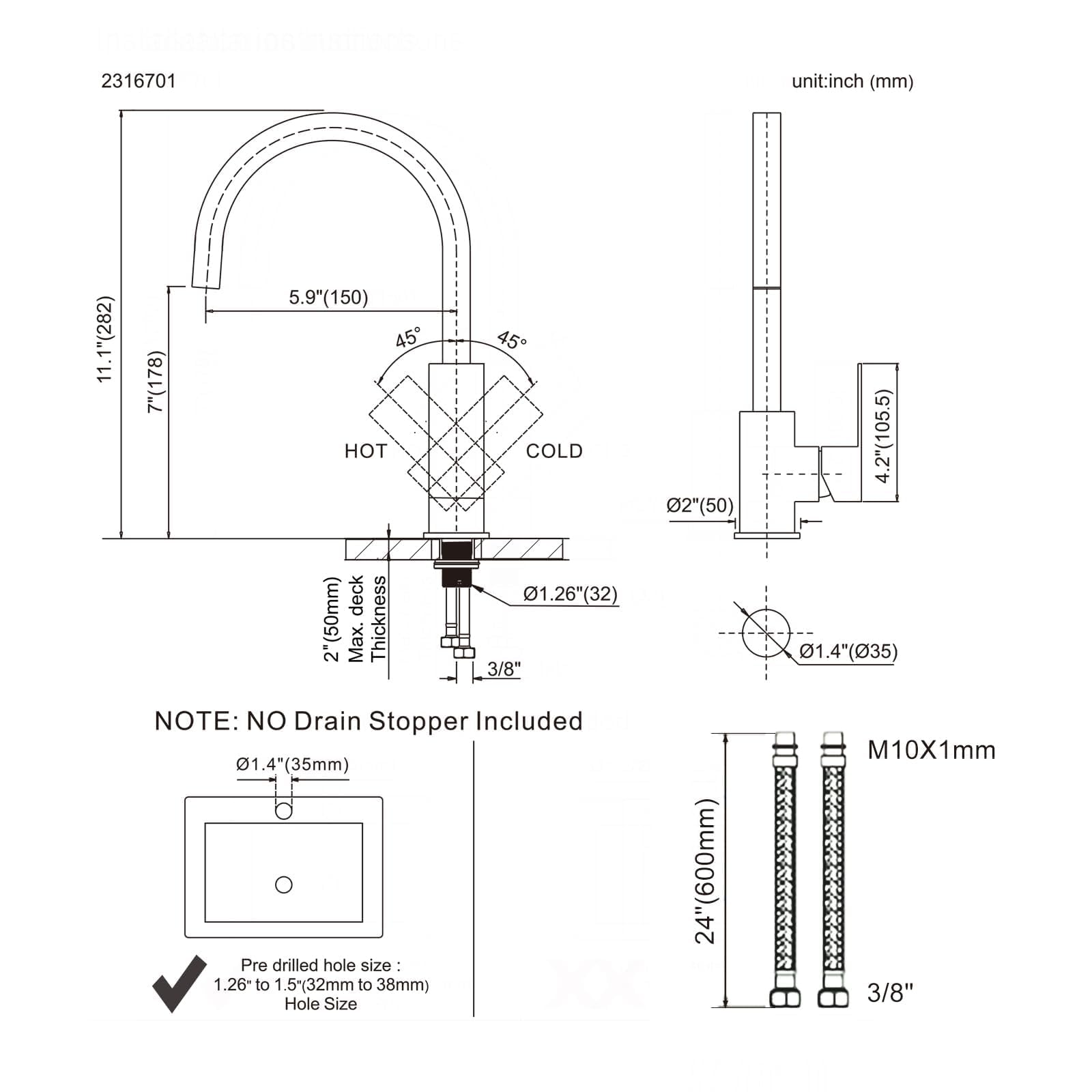 Black Gold Single Hole Bar Sink Faucet - Stainless Steel Wet Bar Faucet with Single Handle for Kitchen, Bathroom, RV & Restroom Sinks - Rust-Resistant Square Design - Perfect for Small Spaces, Outdoor Bars & Compact Kitchens