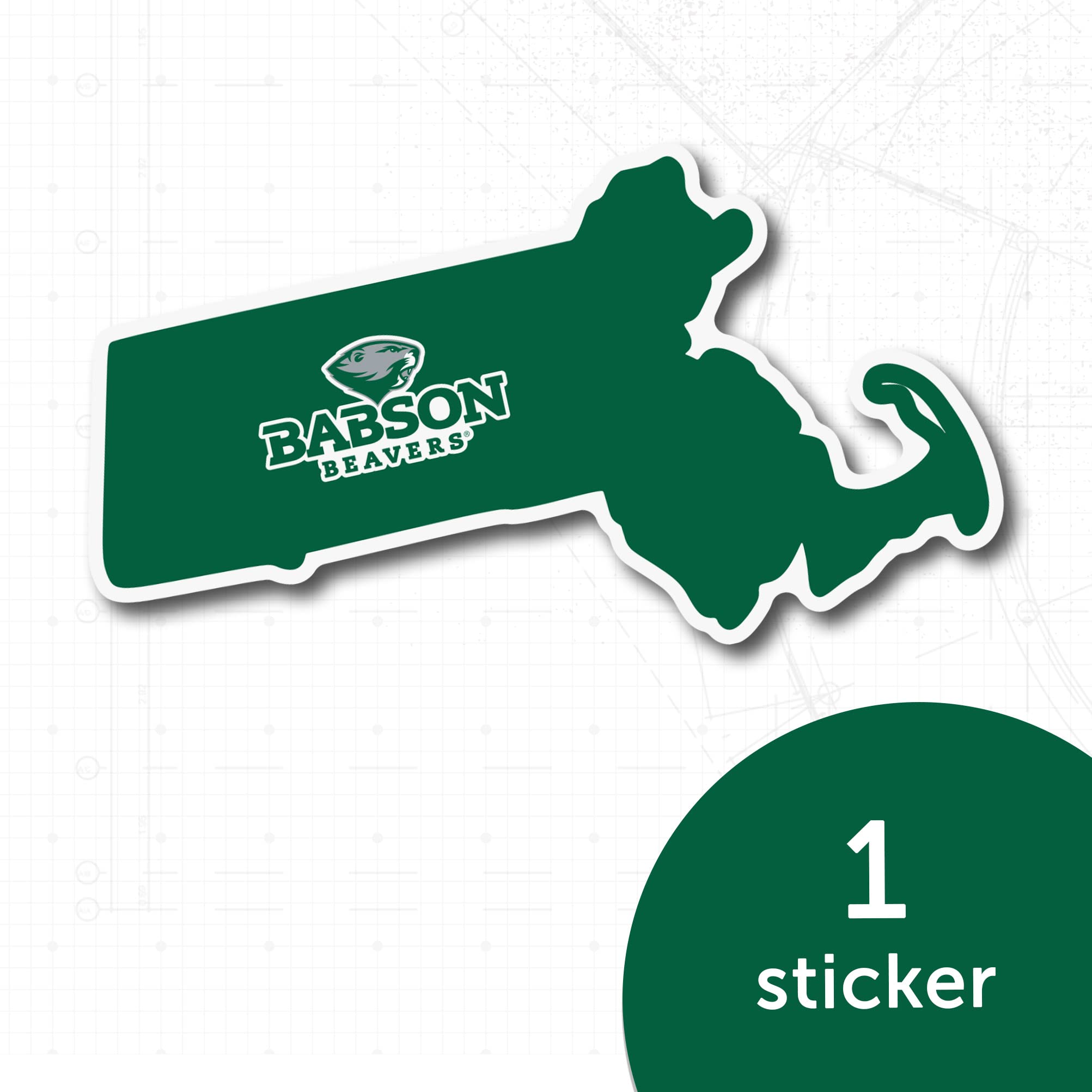 Desert Cactus Babson College Sticker - Beavers Vinyl Decal for Laptop, Water Bottle, Car & Scrapbook - State Border Design - Perfect for College Pride, School Spirit & DIY Crafts