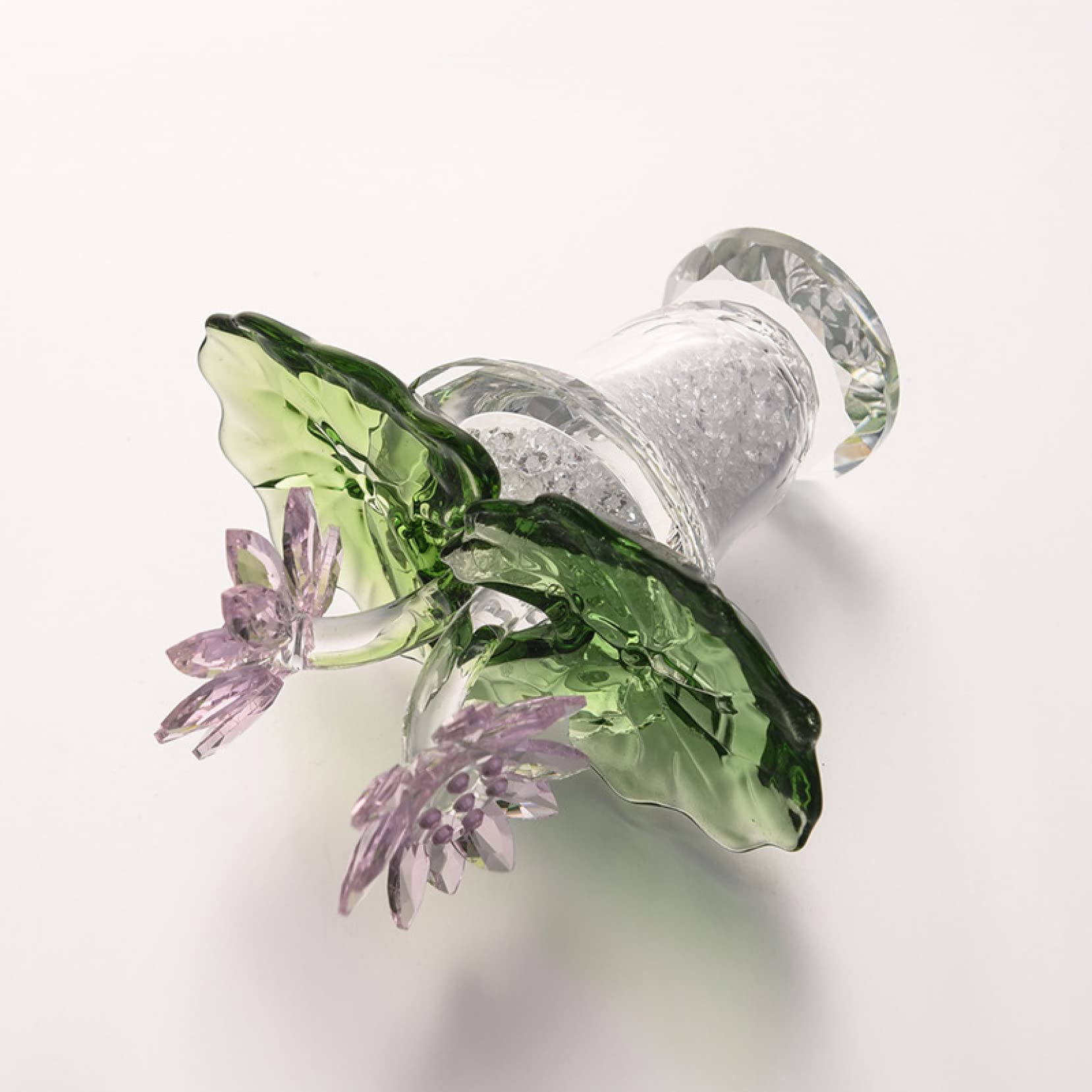 AERICKON Crystal Lotus Flower Figurine - Mini Glass Paperweight for Feng Shui, Home Decor, Wedding Centerpiece, Car Ornament & Gift Idea (Perfect for Office Desk, Meditation Space & Spiritual Decor)