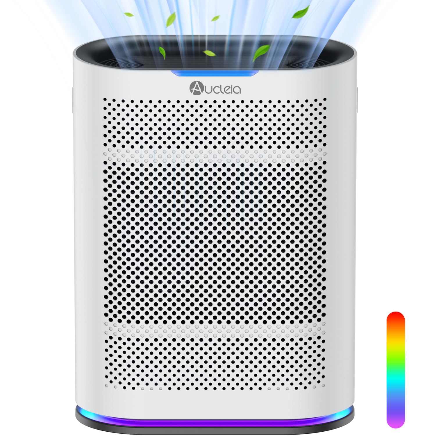 Best Air Purifier for Large Rooms up to 2,100 Sq Ft - H13 True HEPA Filter with Air Quality Monitor, Aromatherapy Diffuser & 7-Color Night Light - Removes Pet Hair, Dust, Smoke & Odors - Perfect for Bedrooms, Living Rooms & Offices (White)
