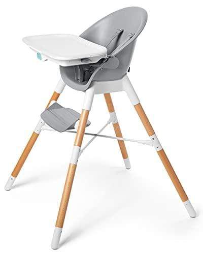 Skip Hop EON 4-in-1 Convertible High Chair - Adjustable Baby Feeding Seat with Removable Tray, Grey & White - Perfect for Dining, Weaning & Playtime