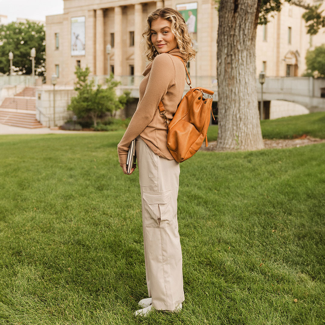 Audrey Cargo Pants for Women - Stylish Cobblestone Color Casual Trousers with Multiple Pockets | Perfect for Outdoor Adventures, Travel & Everyday Wear