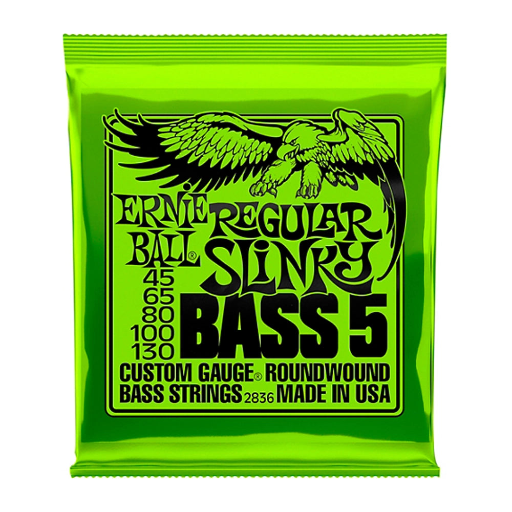 Ernie Ball 2836 Slinky 5-String Bass Guitar Strings - Long-Lasting Tone & Playability for Rock, Metal & Studio Recording