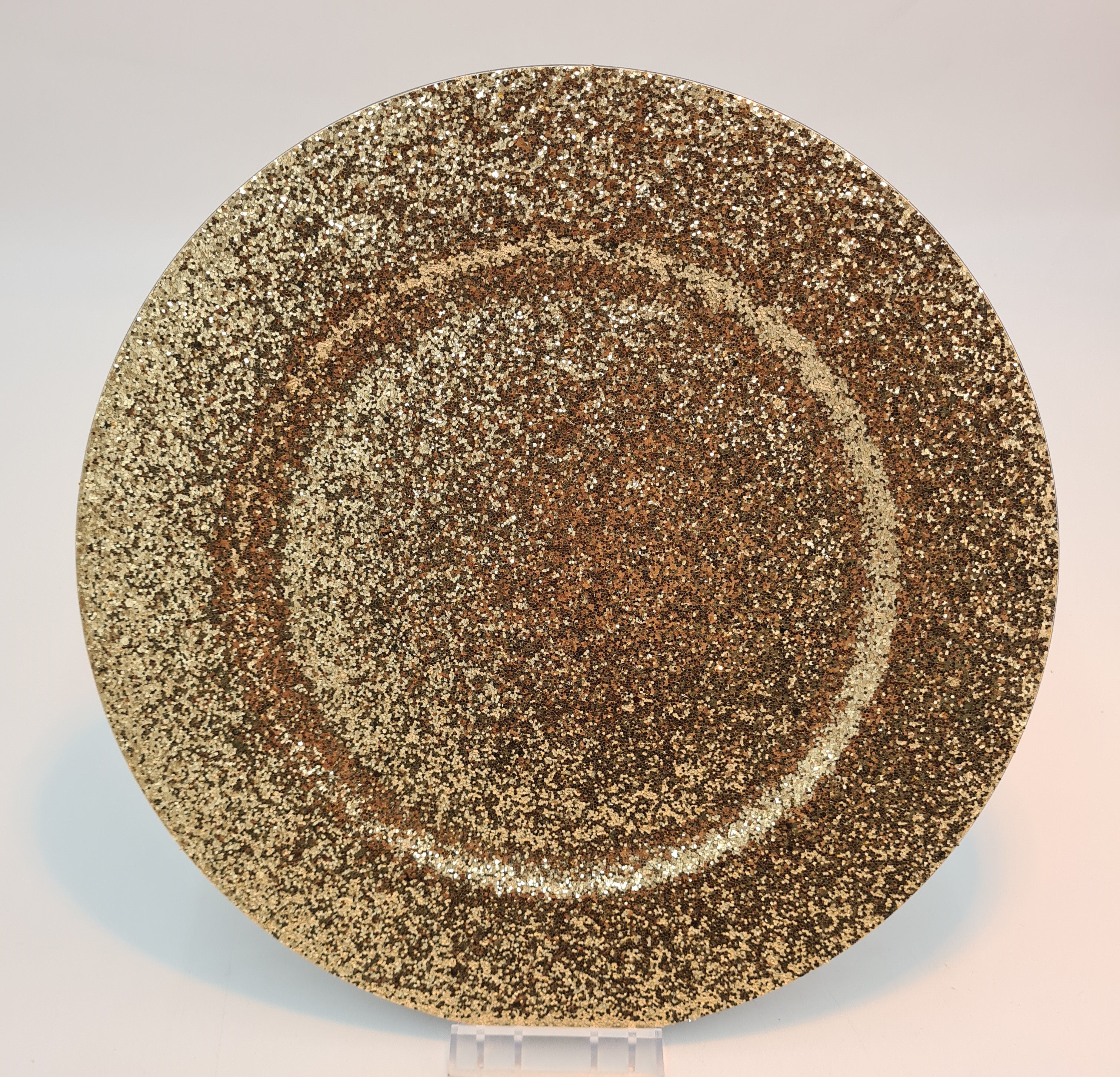 13-Inch Gold Glitter Charger Plates for Weddings, Parties, and Formal Dining - Elegant Disposable Dinnerware for Special Occasions