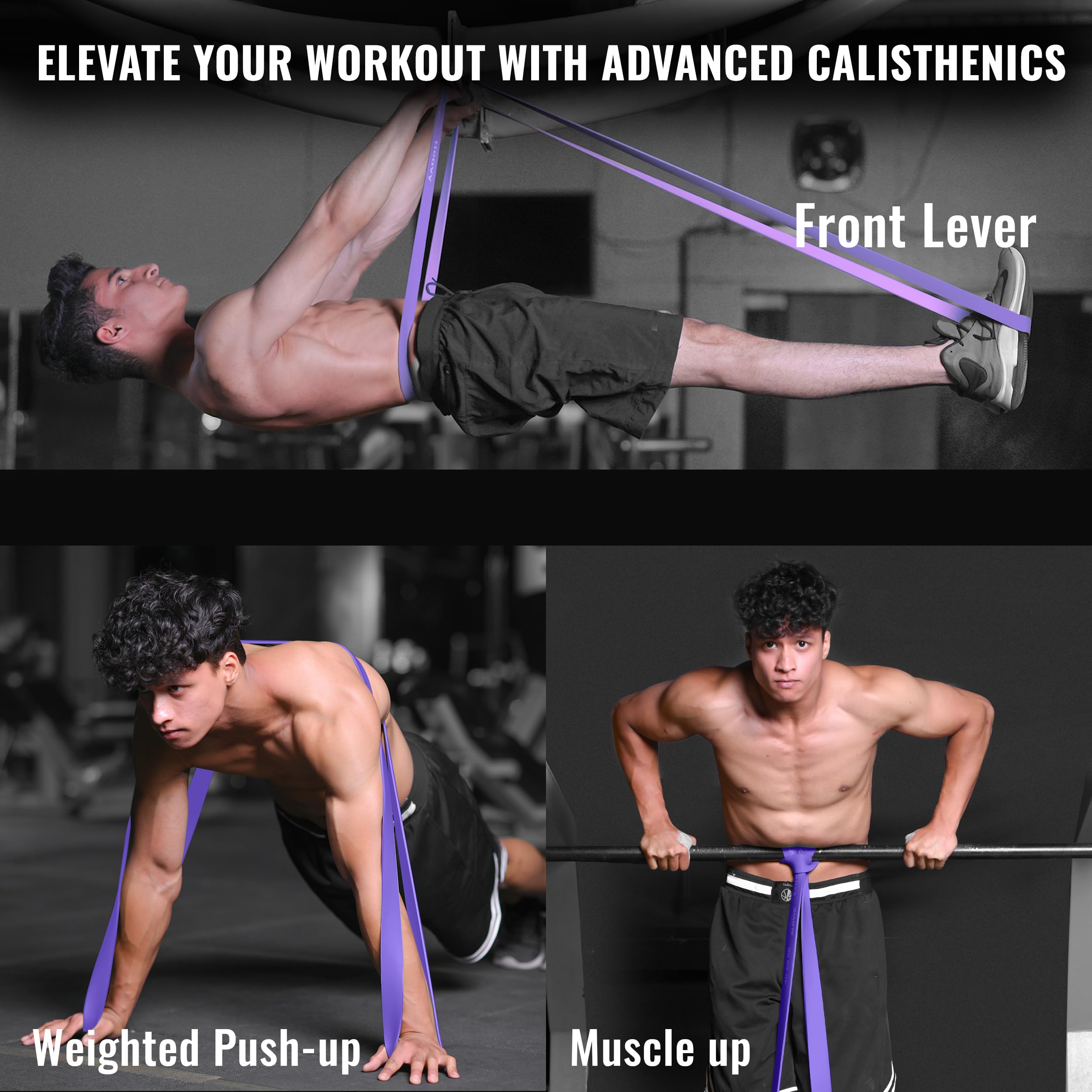 Slovic Resistance Bands Set for Home Workout - Heavy Duty Exercise Bands for Men & Women | Pull Up Assist Bands, Stretching & Strength Training | Perfect for Home Gym, Yoga, Physical Therapy & Fitness Training