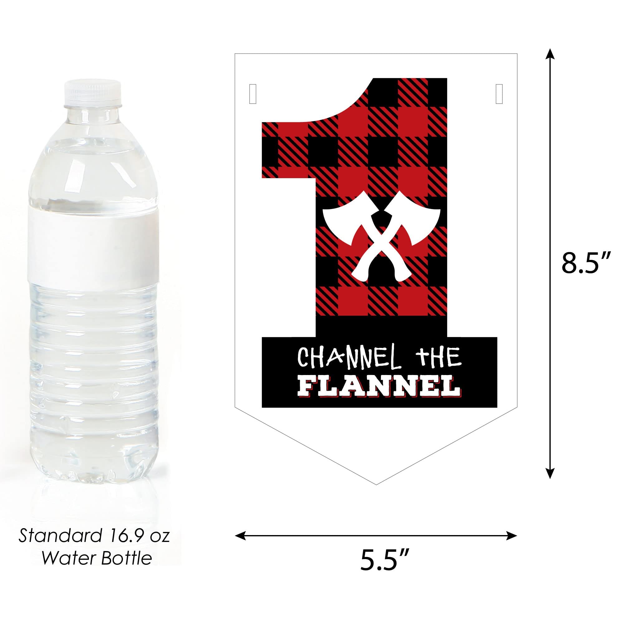 Personalized 1st Birthday Lumberjack Banner - Custom Buffalo Plaid Party Decorations with Name - Happy 1st Birthday Bunting for Flannel-Themed Celebrations - Perfect for Baby's First Birthday Party Decor