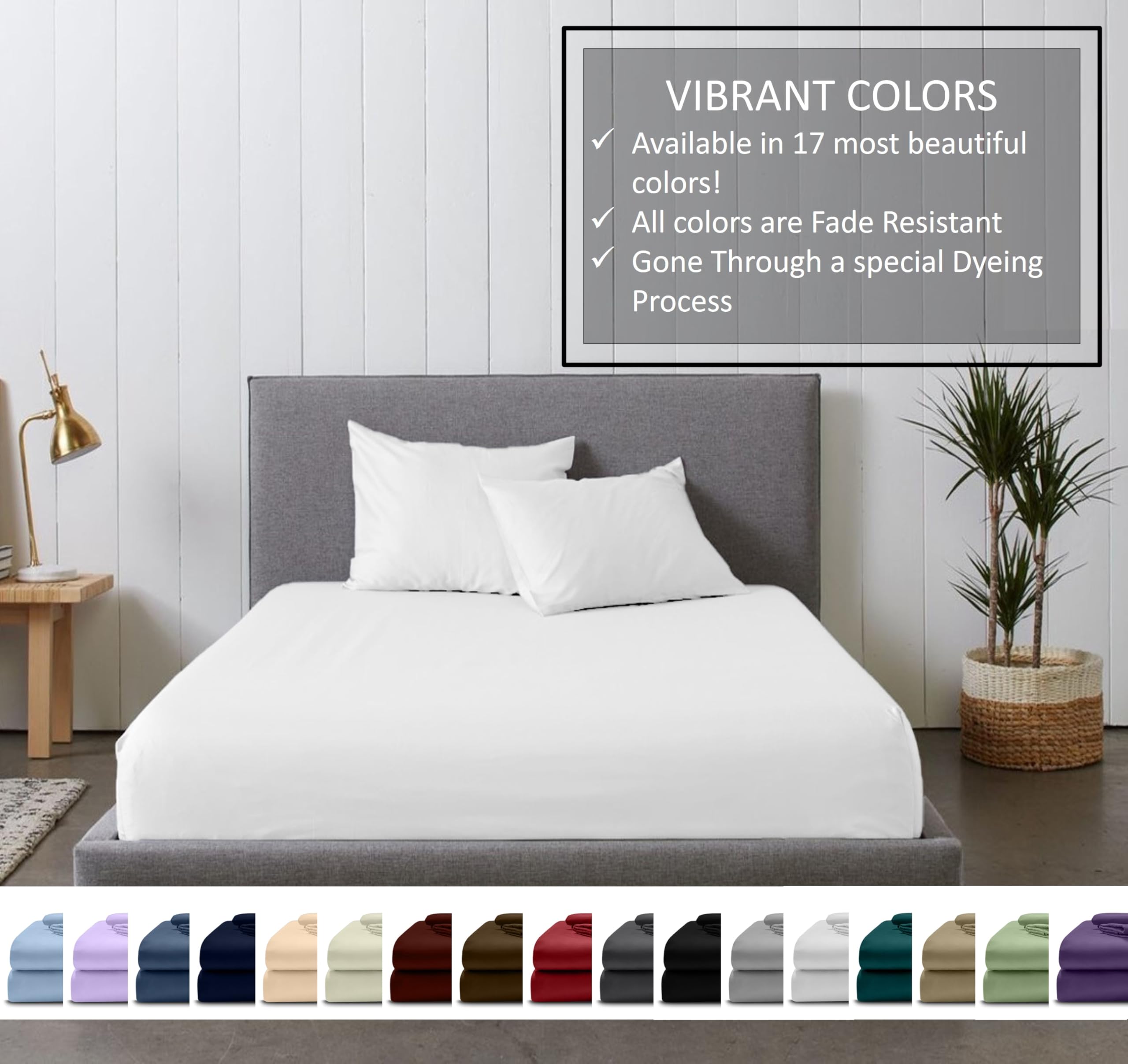 800 Thread Count 100% Organic Cotton Twin Sheets Set - Extra Deep Pocket Fits 22
