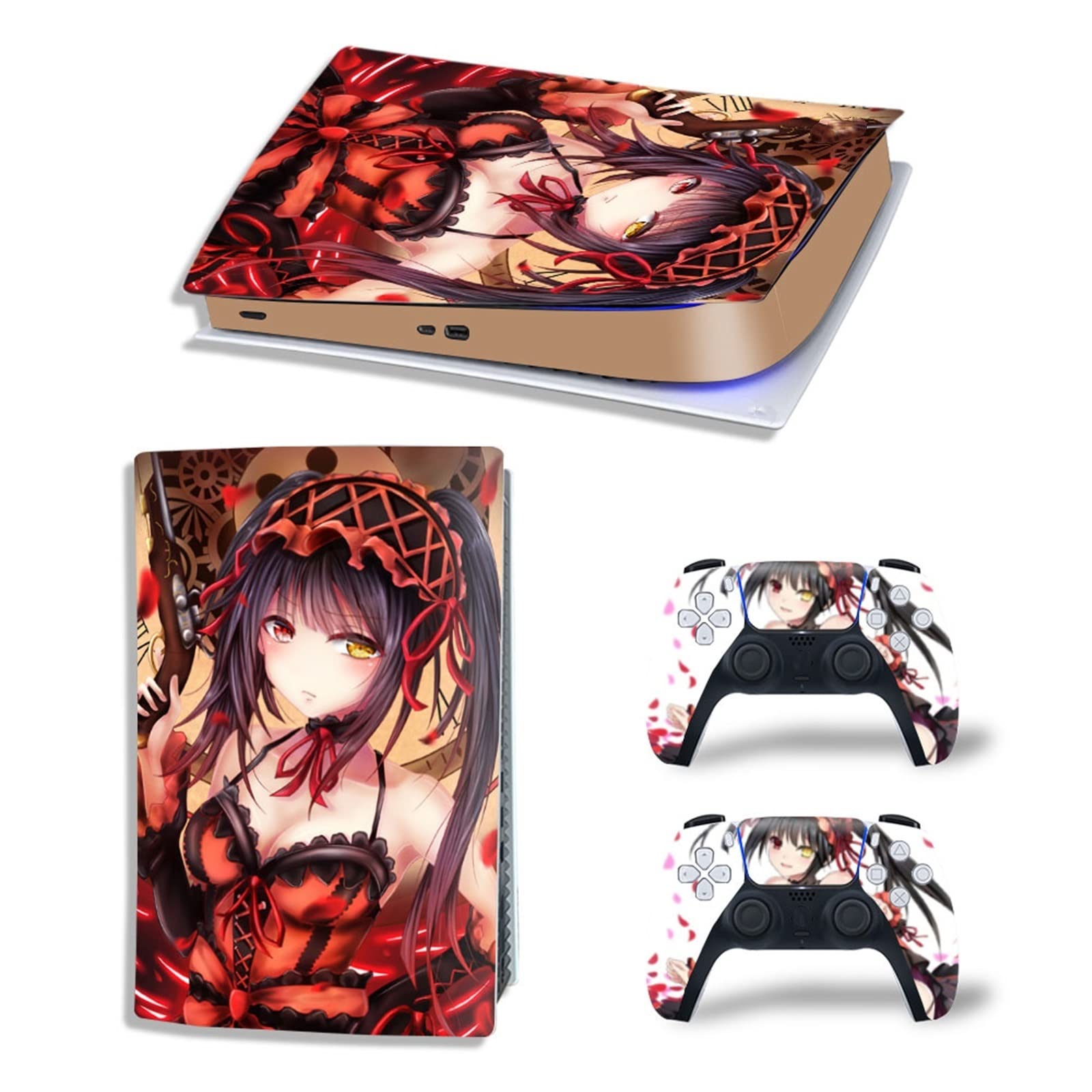 Anime Vinyl Skin Wrap for PS5 Digital Edition - Scratch-Resistant, Bubble-Free, Durable Console Decal with 2 Controller Skins | Perfect for Gaming Setups & Anime-Themed Rooms
