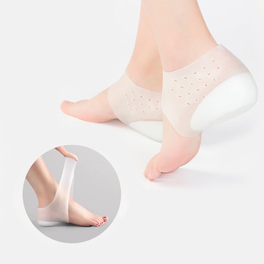 HEALLILY 1 Pair Silicone Shoe Lifting Insoles - Invisible Height Boost Inserts for Men & Women - Comfortable Heel Lift Cup Pads for Sneakers, Dress Shoes & Boots - Perfect for Work, Dating & Special Occasions