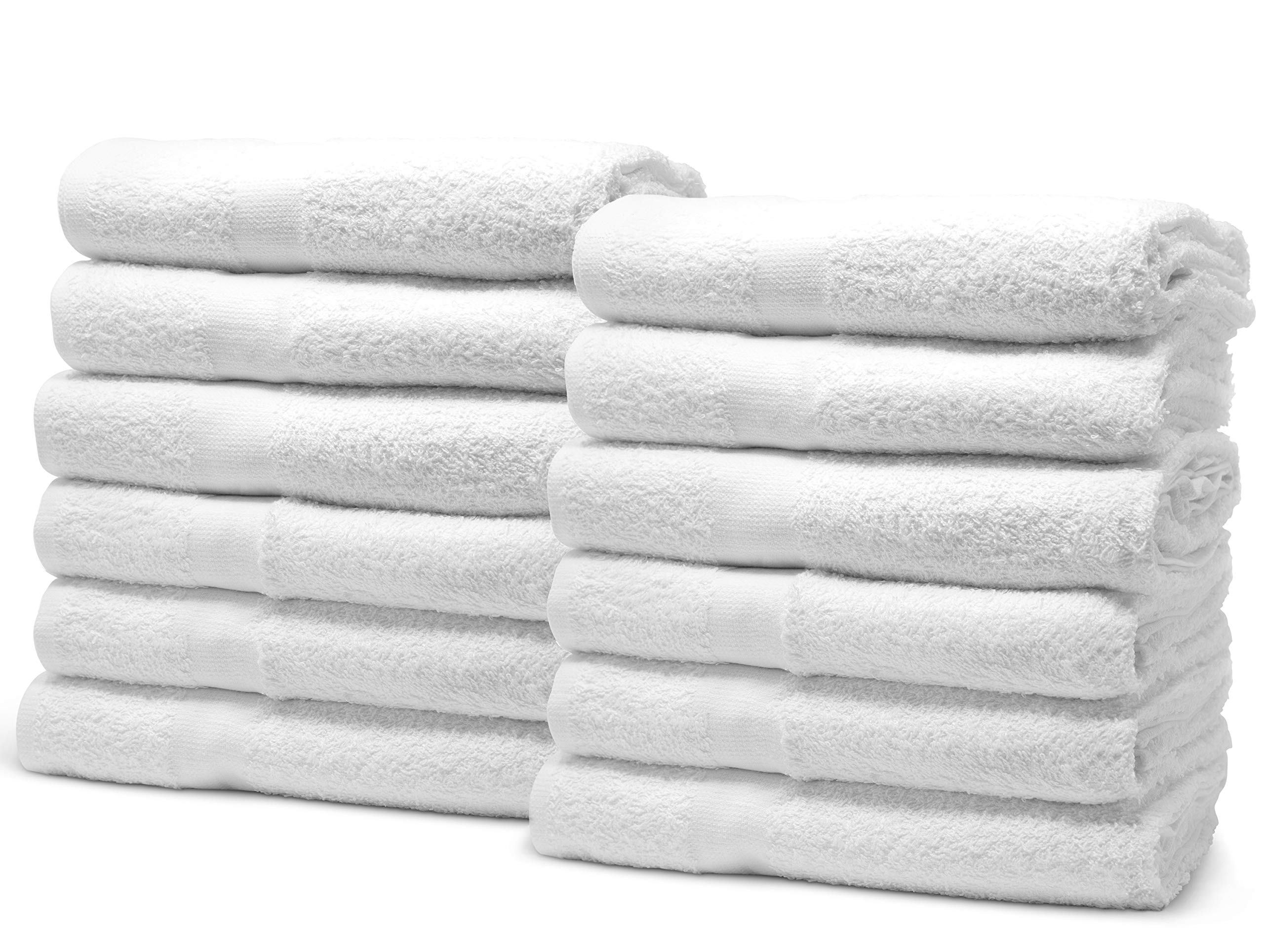 Premium 100% Cotton Lightweight Bath Towels Set - 22x44 Inches Ultra Absorbent Quick-Dry Hotel Collection - Bulk Pack of 24 White Towels for Spa, Pool, Gym & Home Use - Soft Luxury Bath & Beach Towels for Everyday Comfort