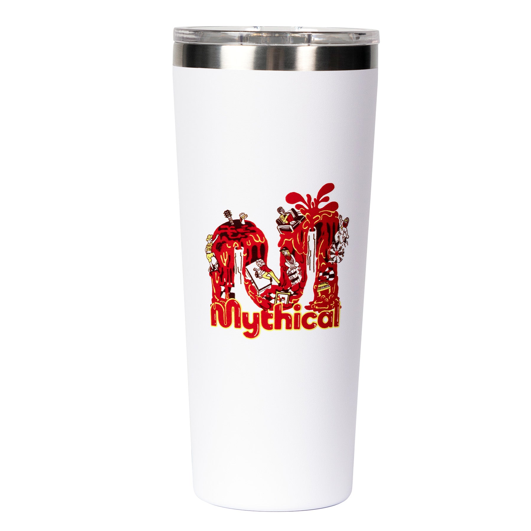 Insulated Travel Mug with Leak-Proof Lid - Mythical Floor Is Lava Design - Perfect for Coffee, Tea & Hot Drinks On-The-Go