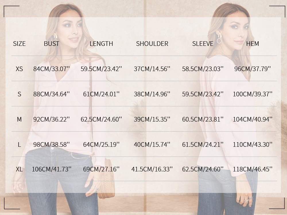 Women's V-Neck Waffle Knit Henley Long Sleeve Pullover Sweater - Casual Comfort Top for Fall & Winter, Perfect for Layering, Office Wear & Weekend Outfits