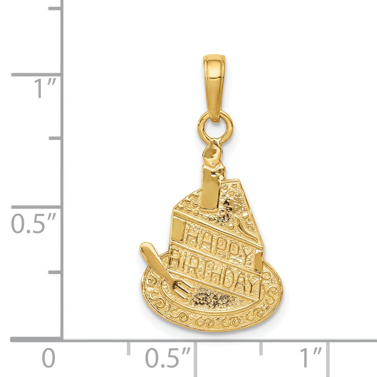 14K Gold Birthday Cake Slice Pendant Charm with Candle - 25x14mm Happy Birthday Jewelry Gift for Women - Perfect for Birthdays, Anniversaries & Special Occasions