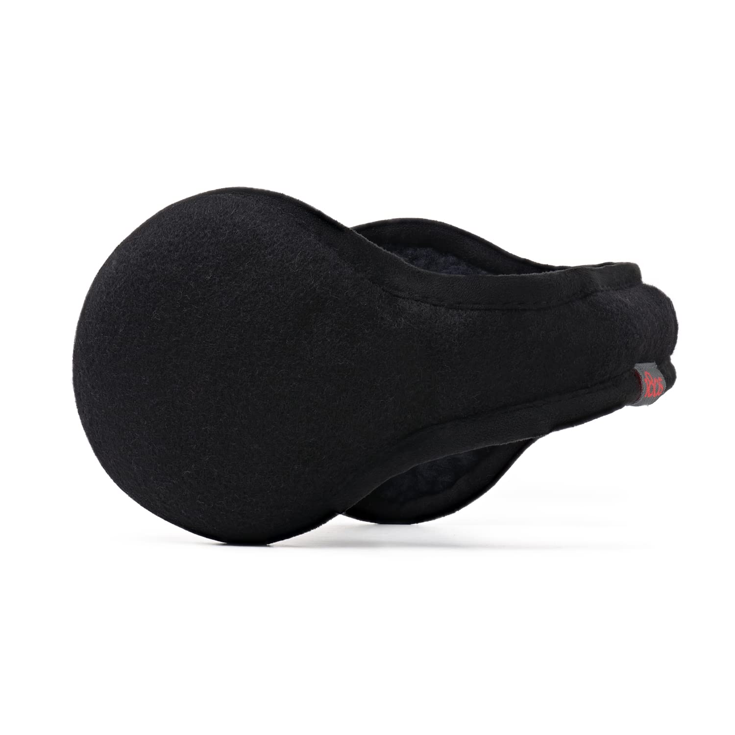 Men's Black Wool Behind-the-Head Ear Warmer - Winter Outdoor Sports & Cold Weather Accessory for Running, Skiing, Hiking